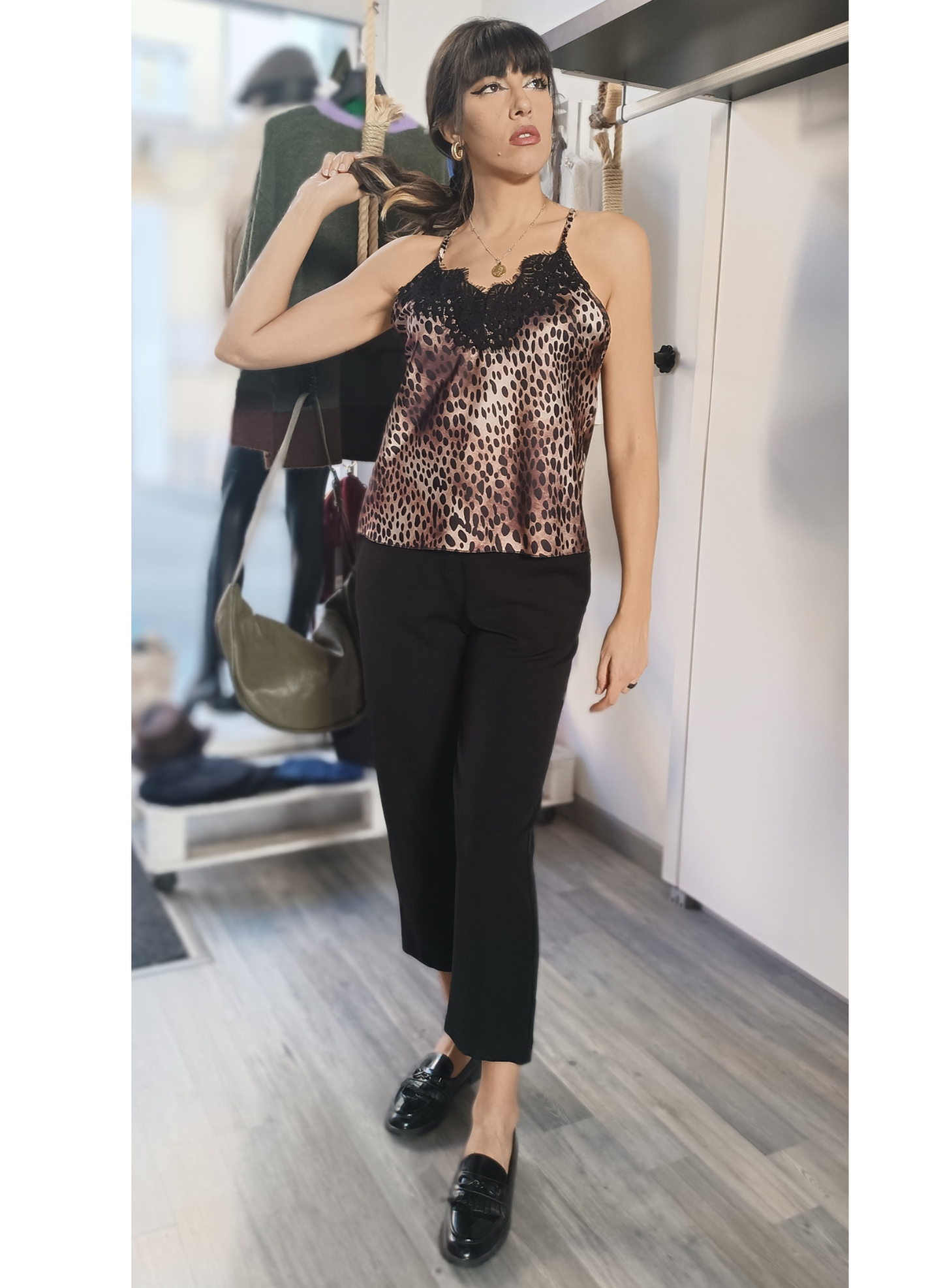 Top lingerie maculato