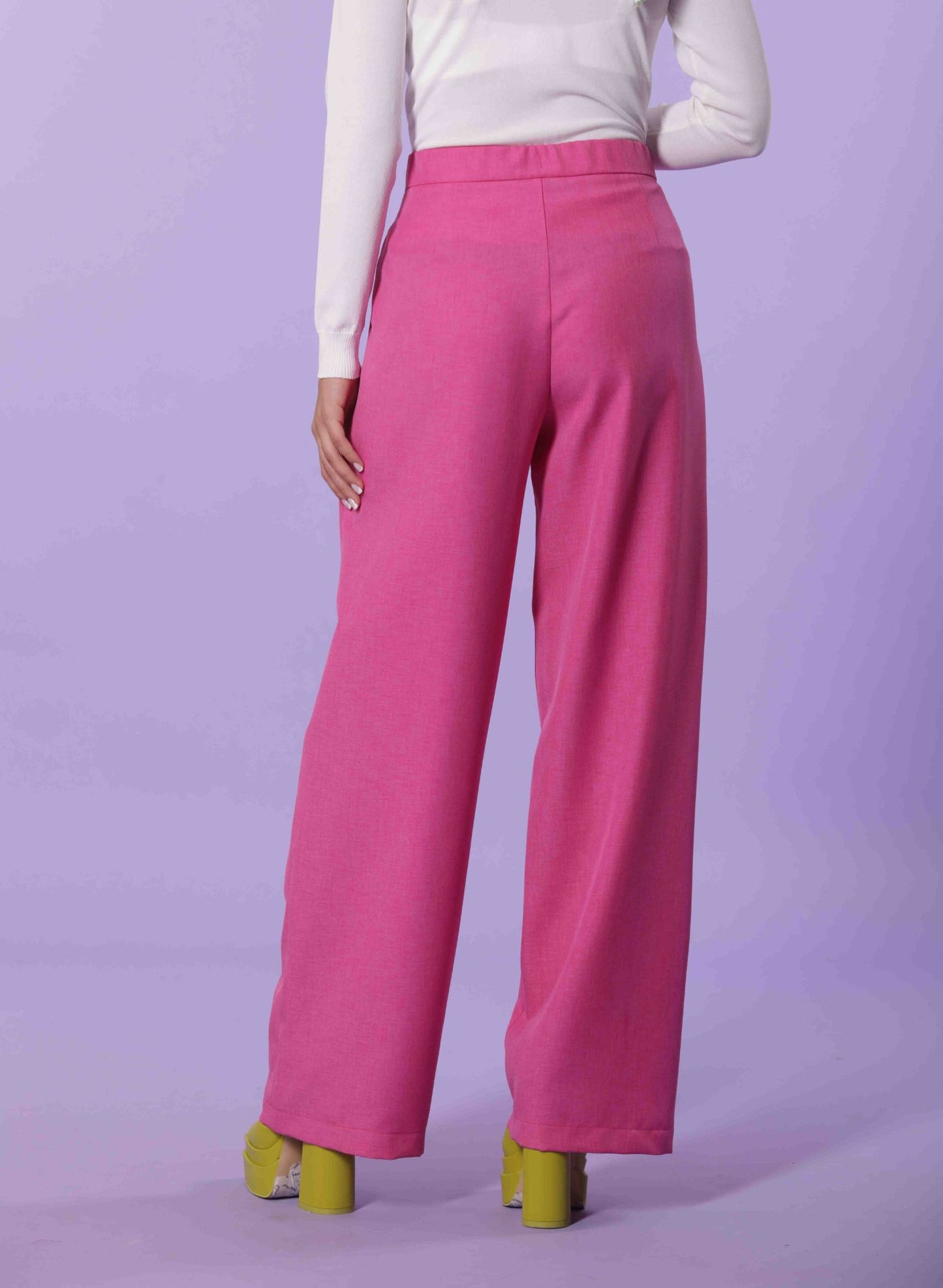 Pantaloni palazzo fucsia