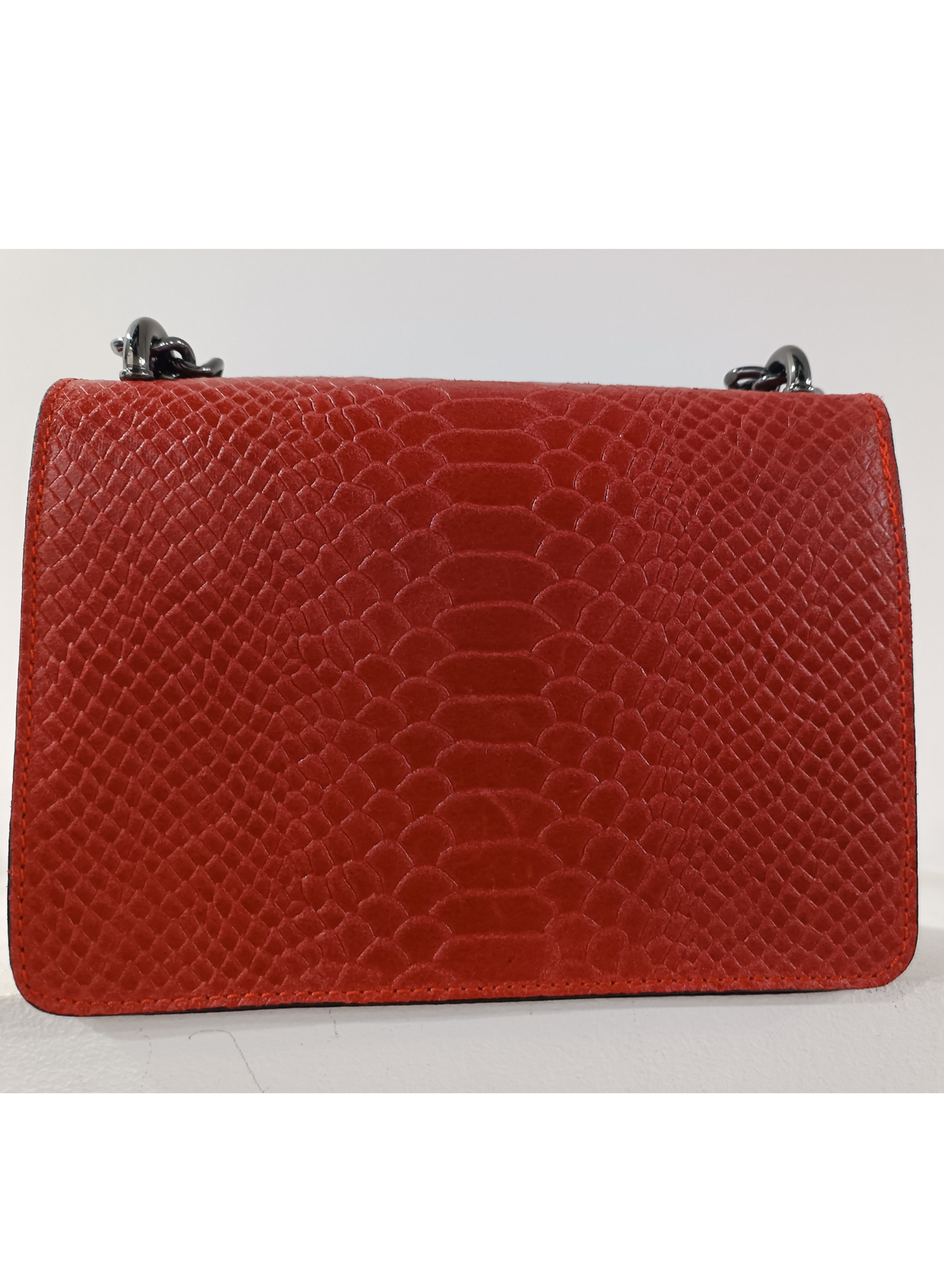 Borsa rossa in vera pelle