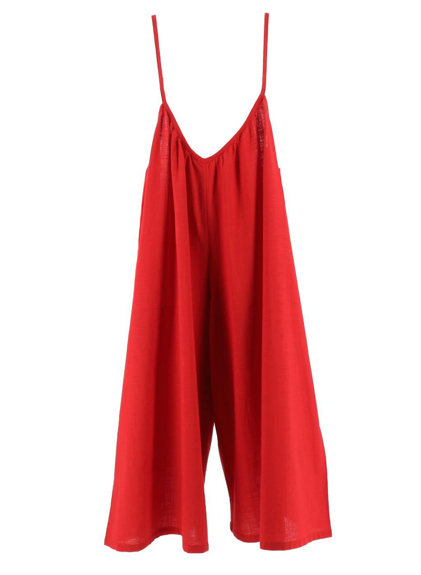 Tuta rossa cropped gamba larga