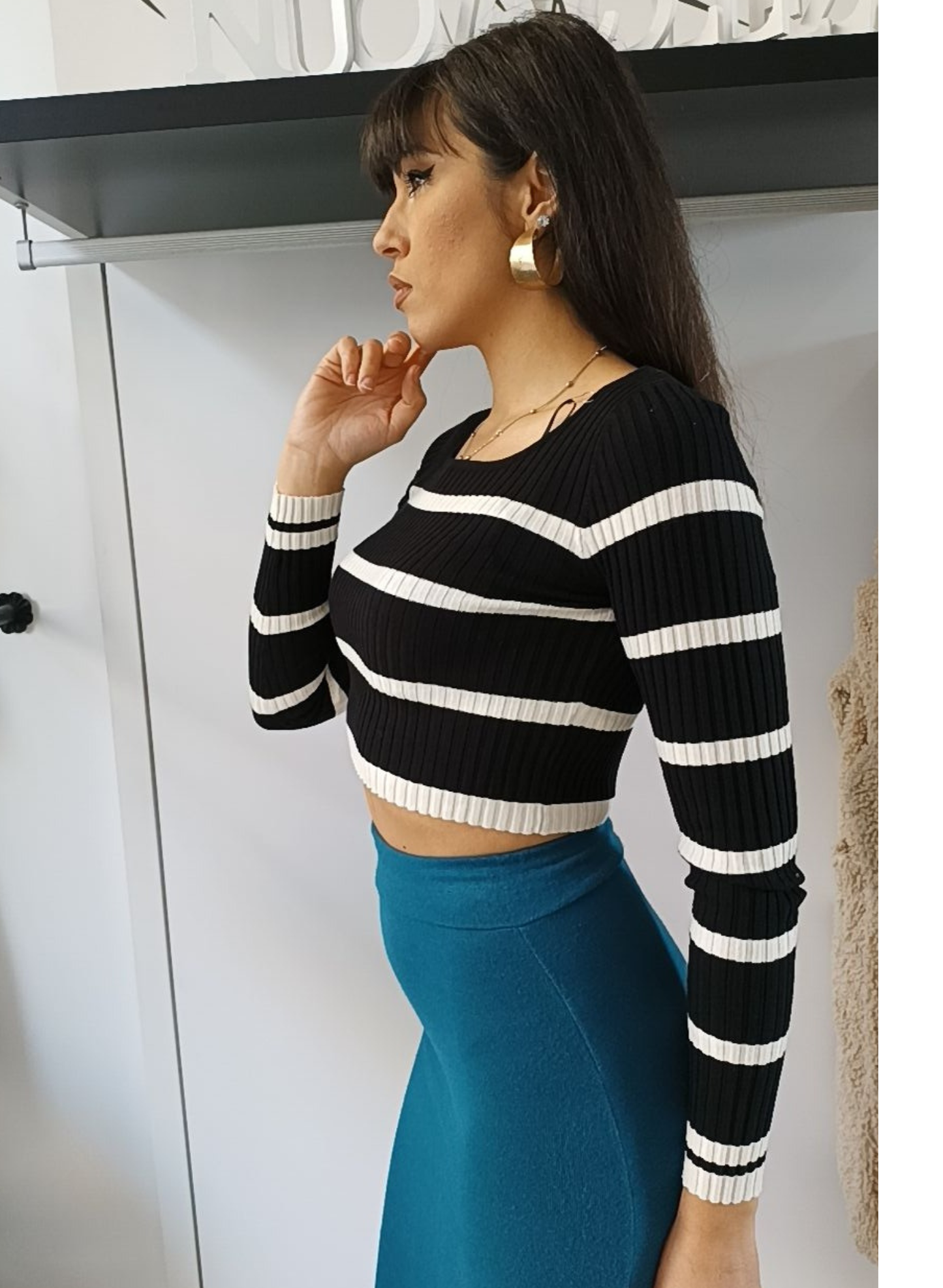 Maglia Crop righe
