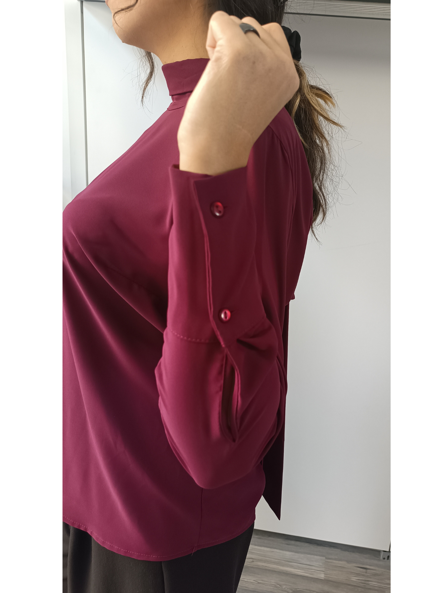 Blusa collo fiocco retro