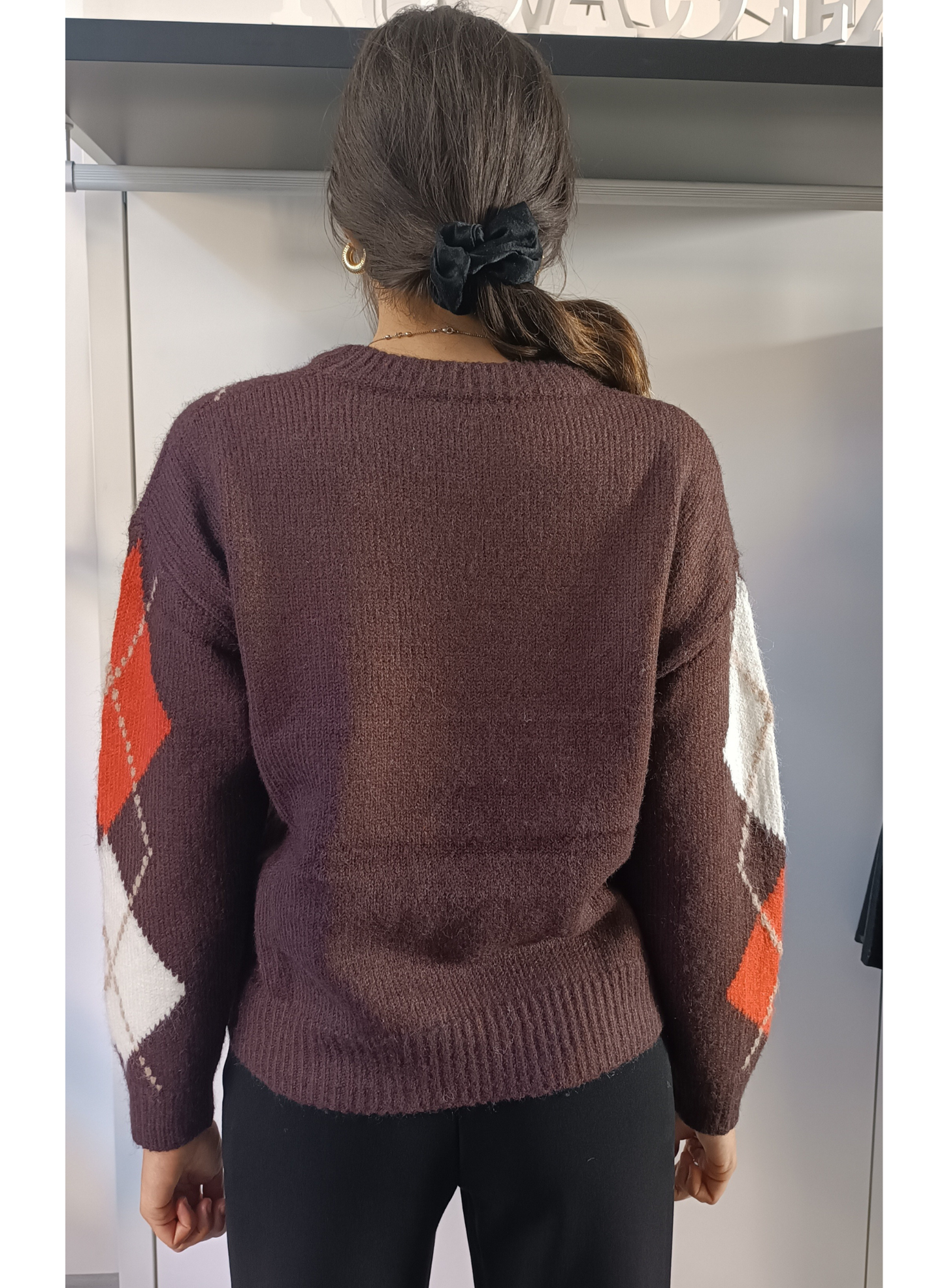 Pullover Rombi Marrone