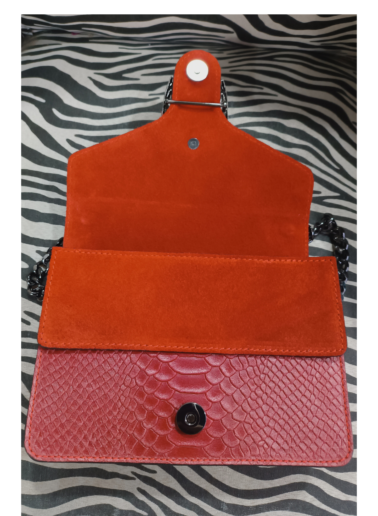 Borsa rossa in vera pelle