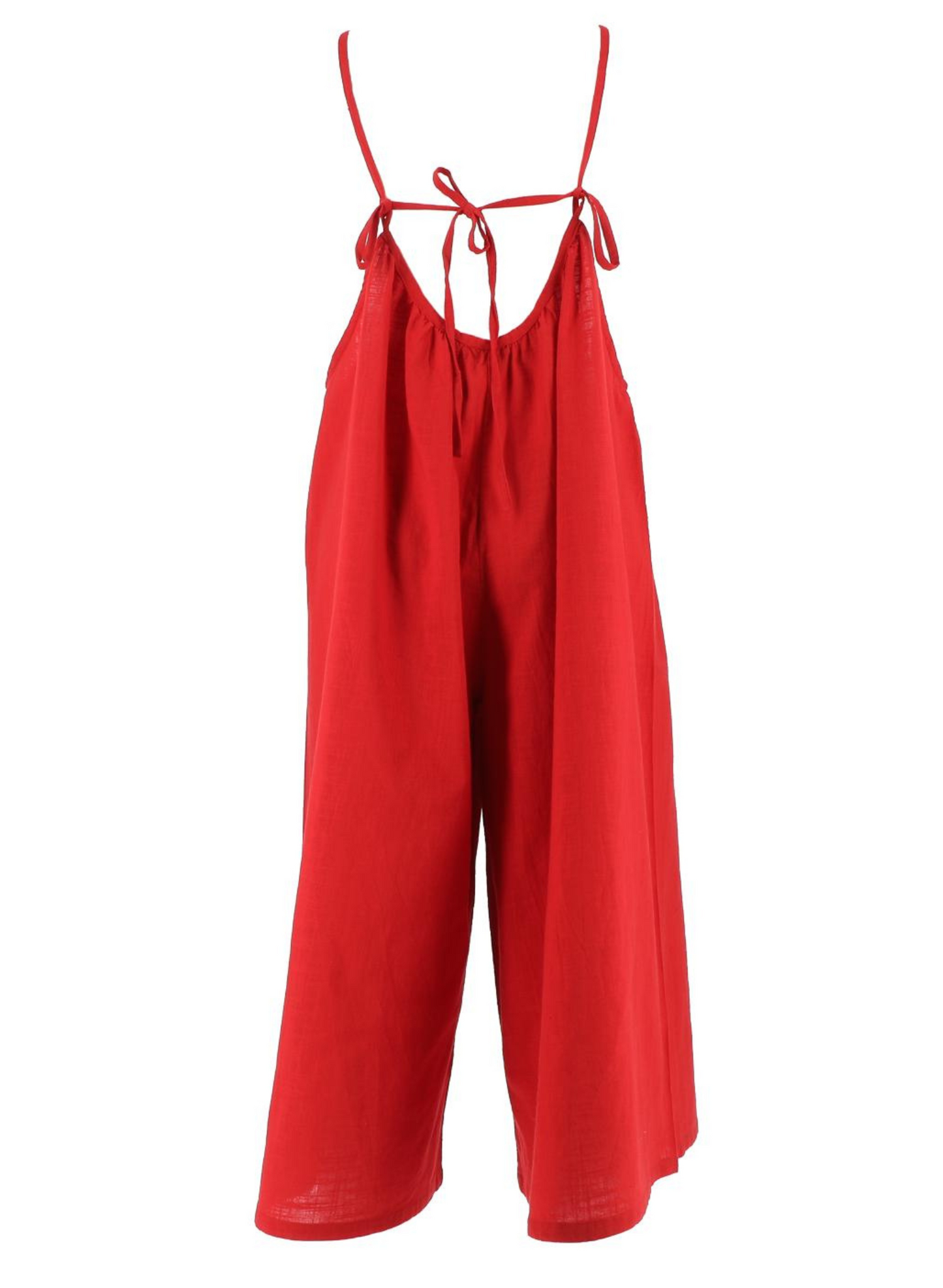 Tuta rossa cropped gamba larga