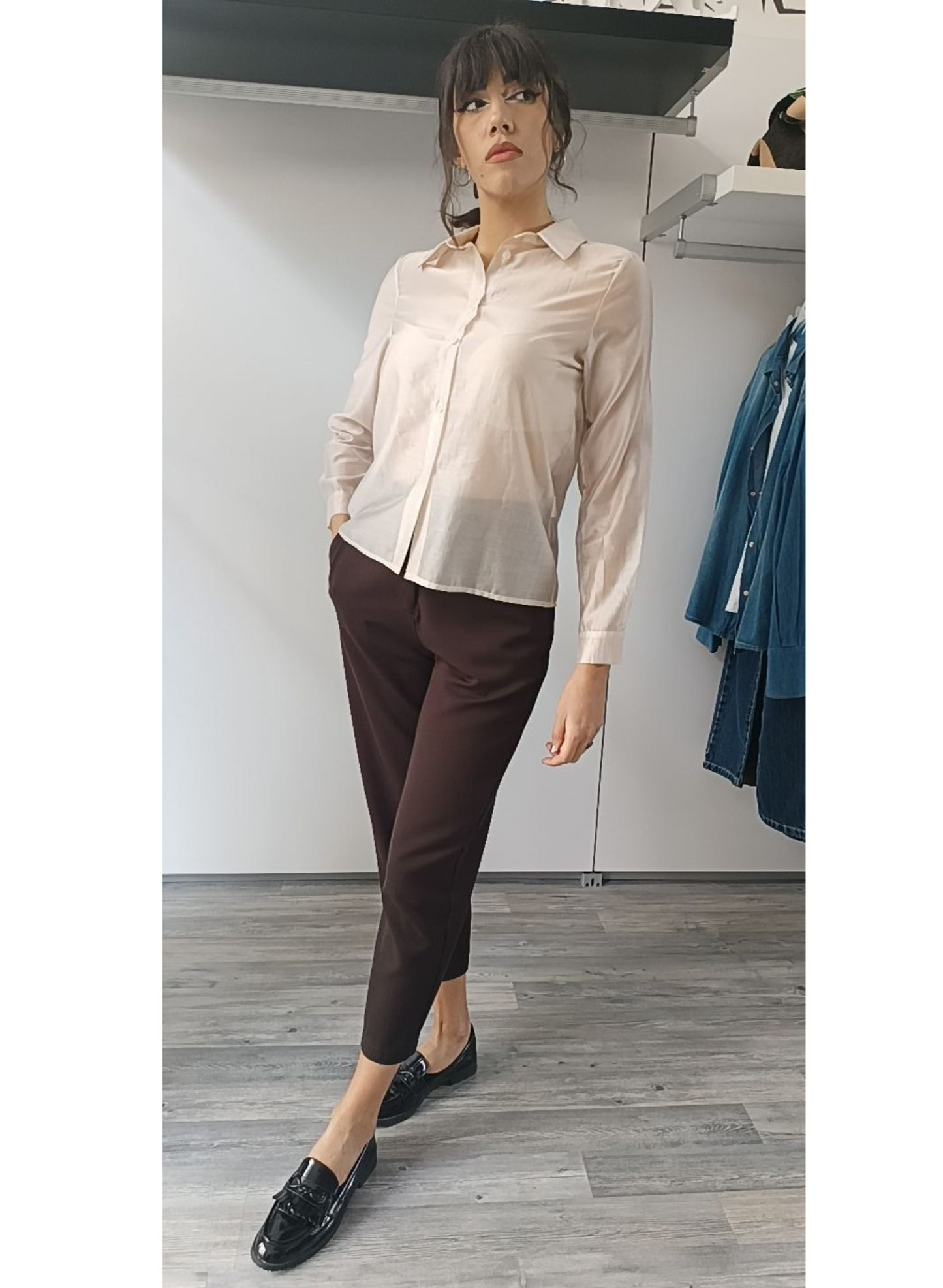 Camicia beige rosato