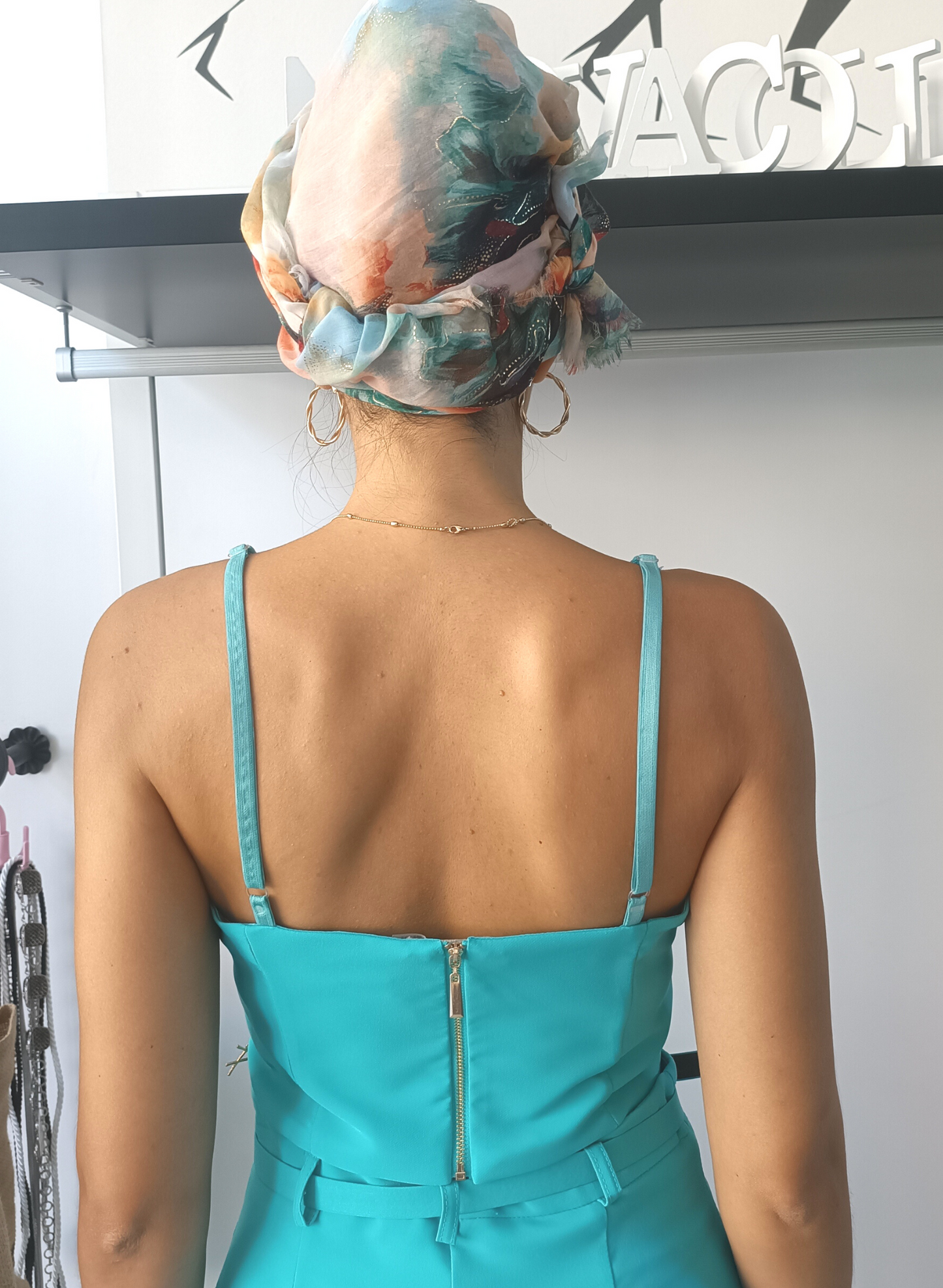 Top bustier acquamarina