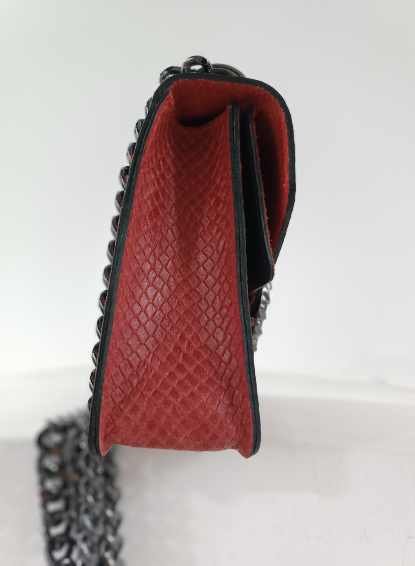 Borsa rossa in vera pelle