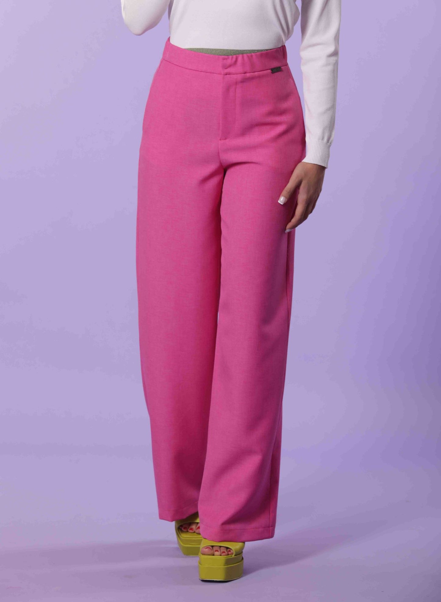 Pantaloni palazzo fucsia
