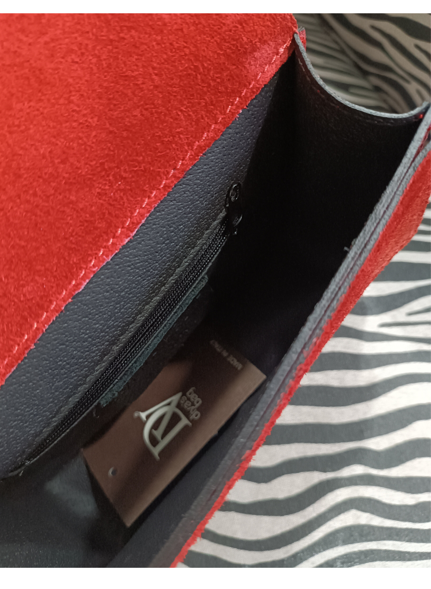 Borsa rossa in vera pelle
