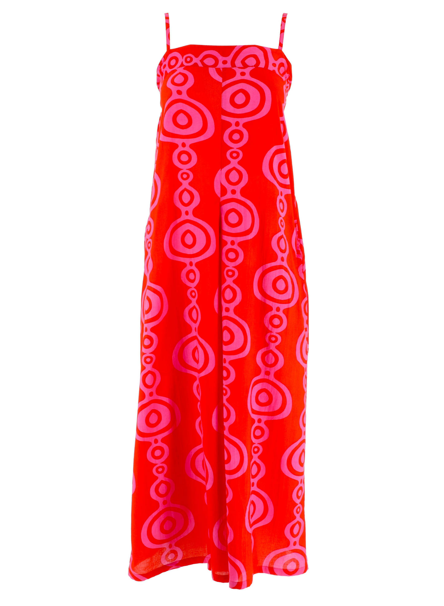 Tuta intera arancio e fucsia