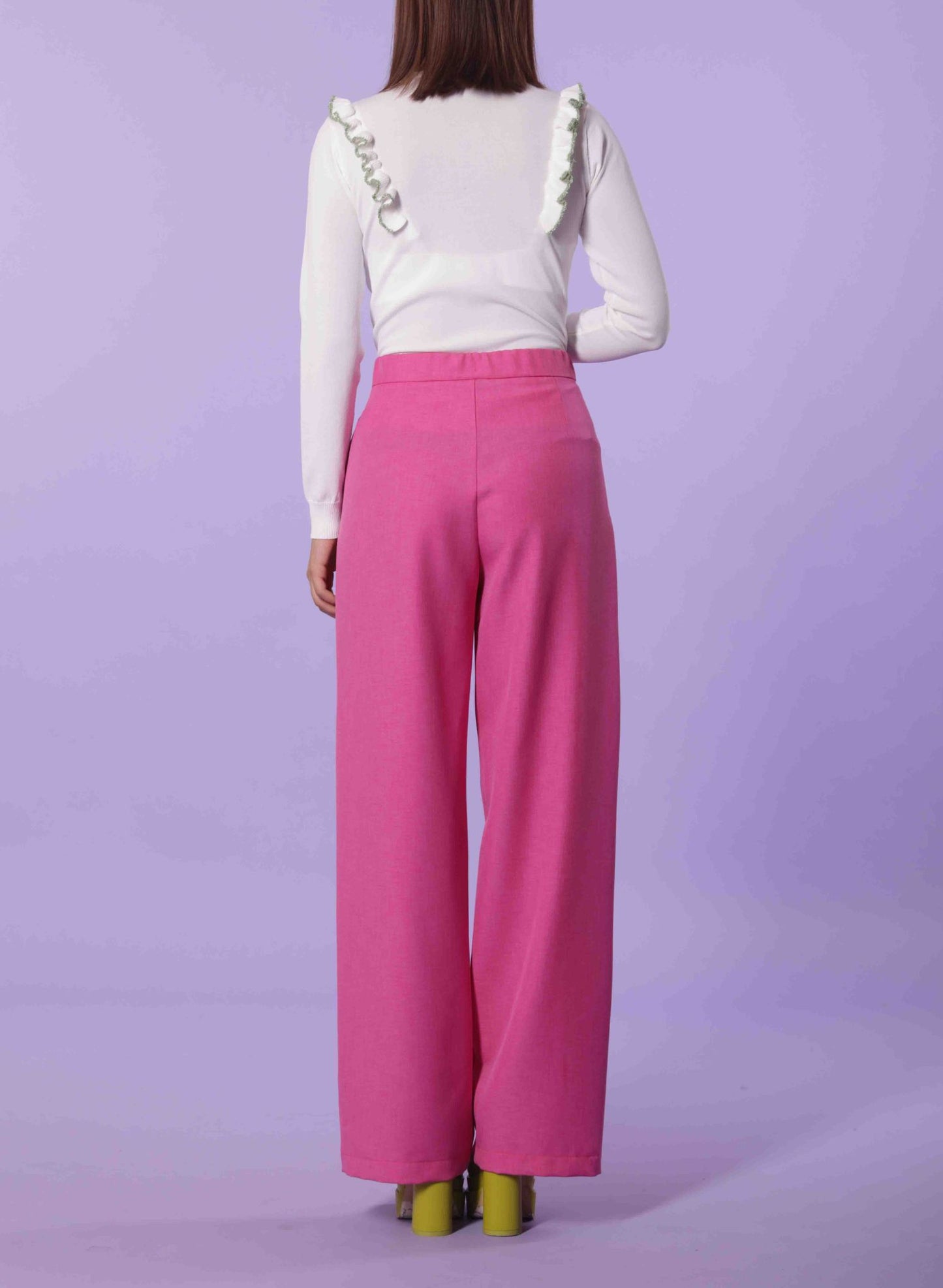 Pantaloni palazzo fucsia