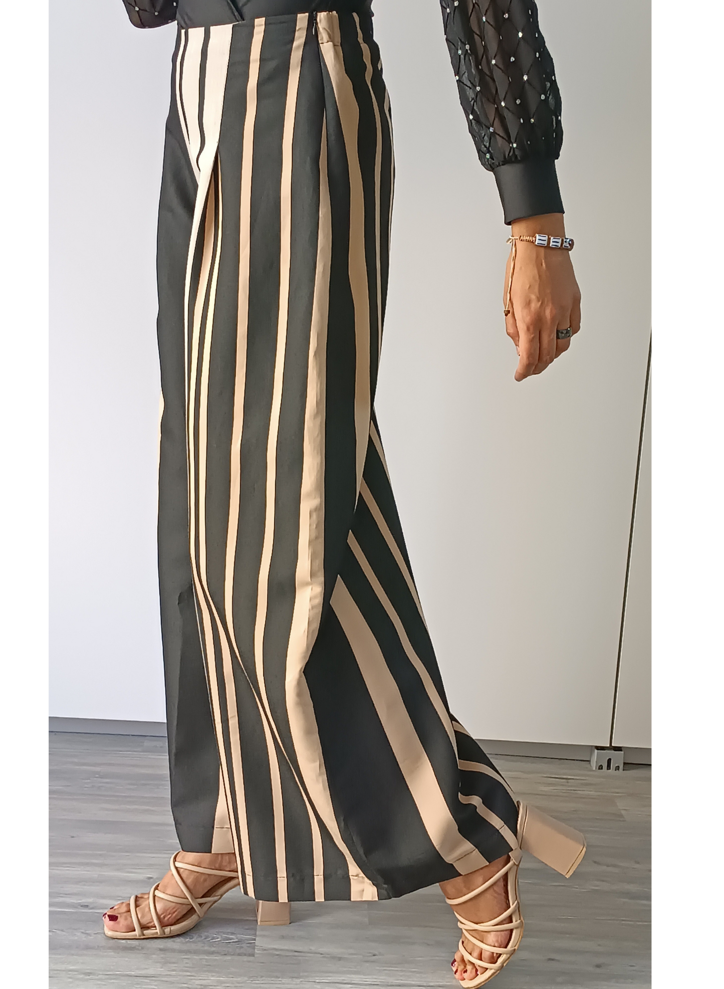 Pantaloni modello palazzo a righe "Karakorum"