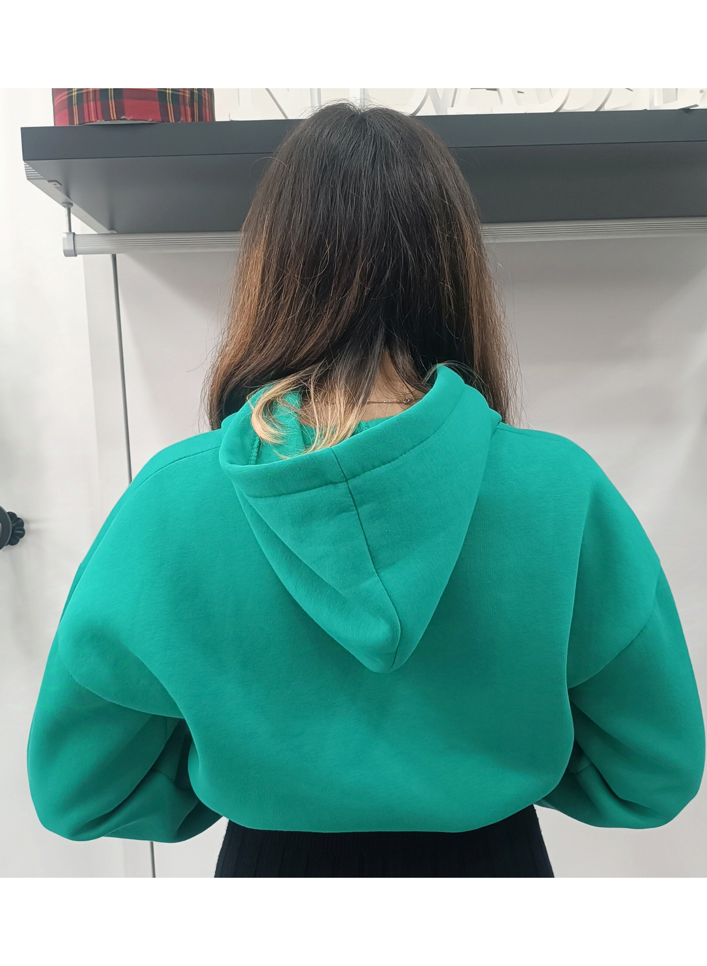 Felpa crop con cappuccio