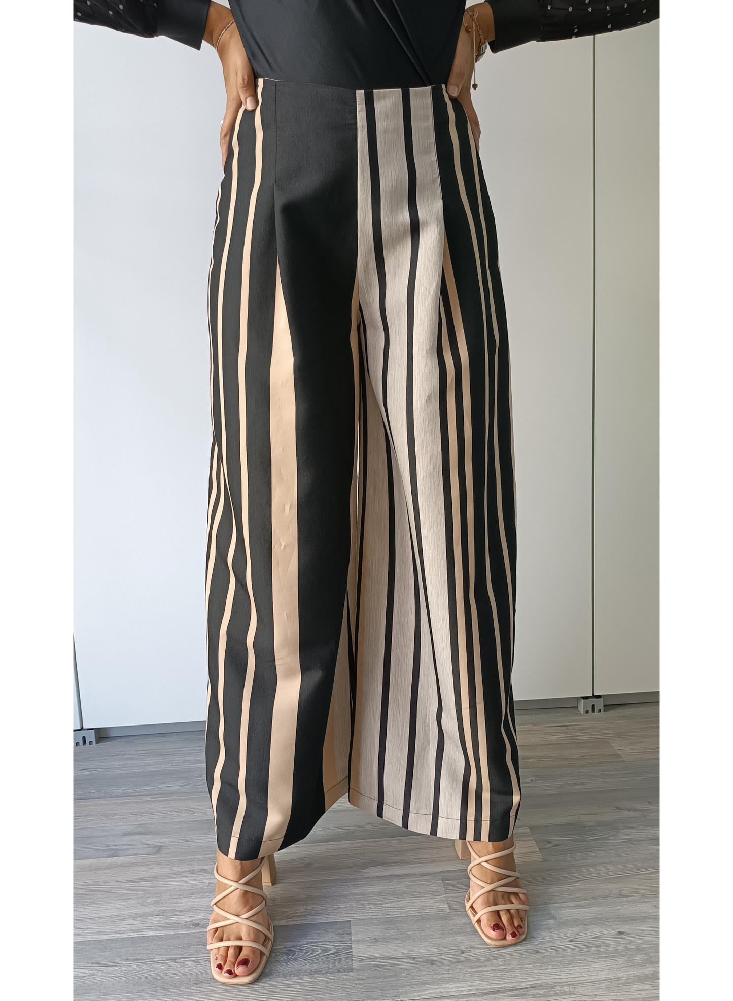 Pantaloni modello palazzo a righe "Karakorum"