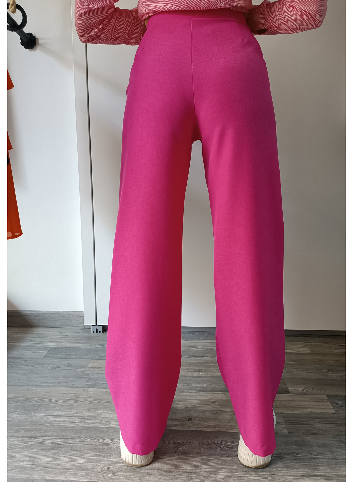 Pantaloni palazzo fucsia