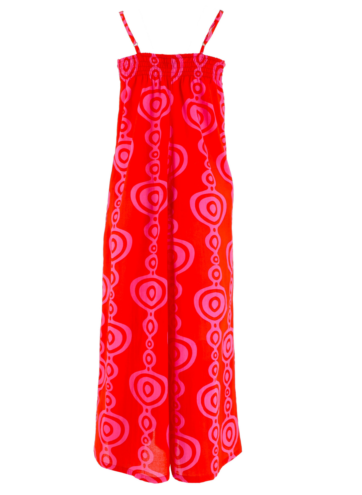 Tuta intera arancio e fucsia