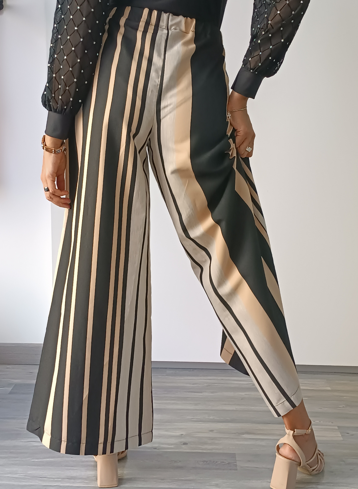 Pantaloni modello palazzo a righe "Karakorum"
