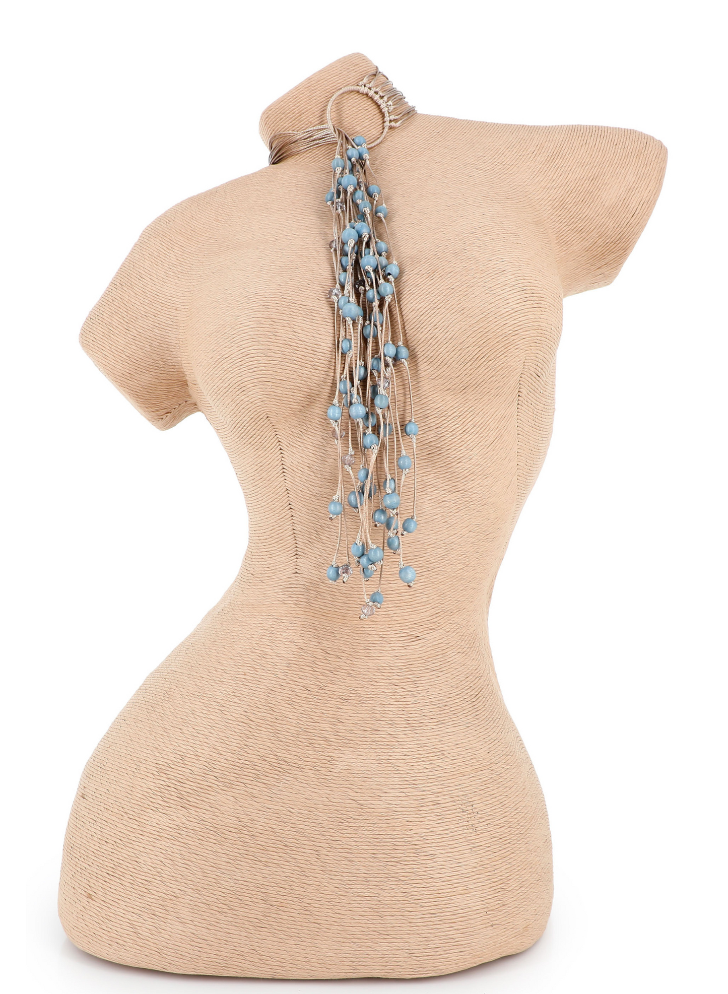 Collana perline azzurre