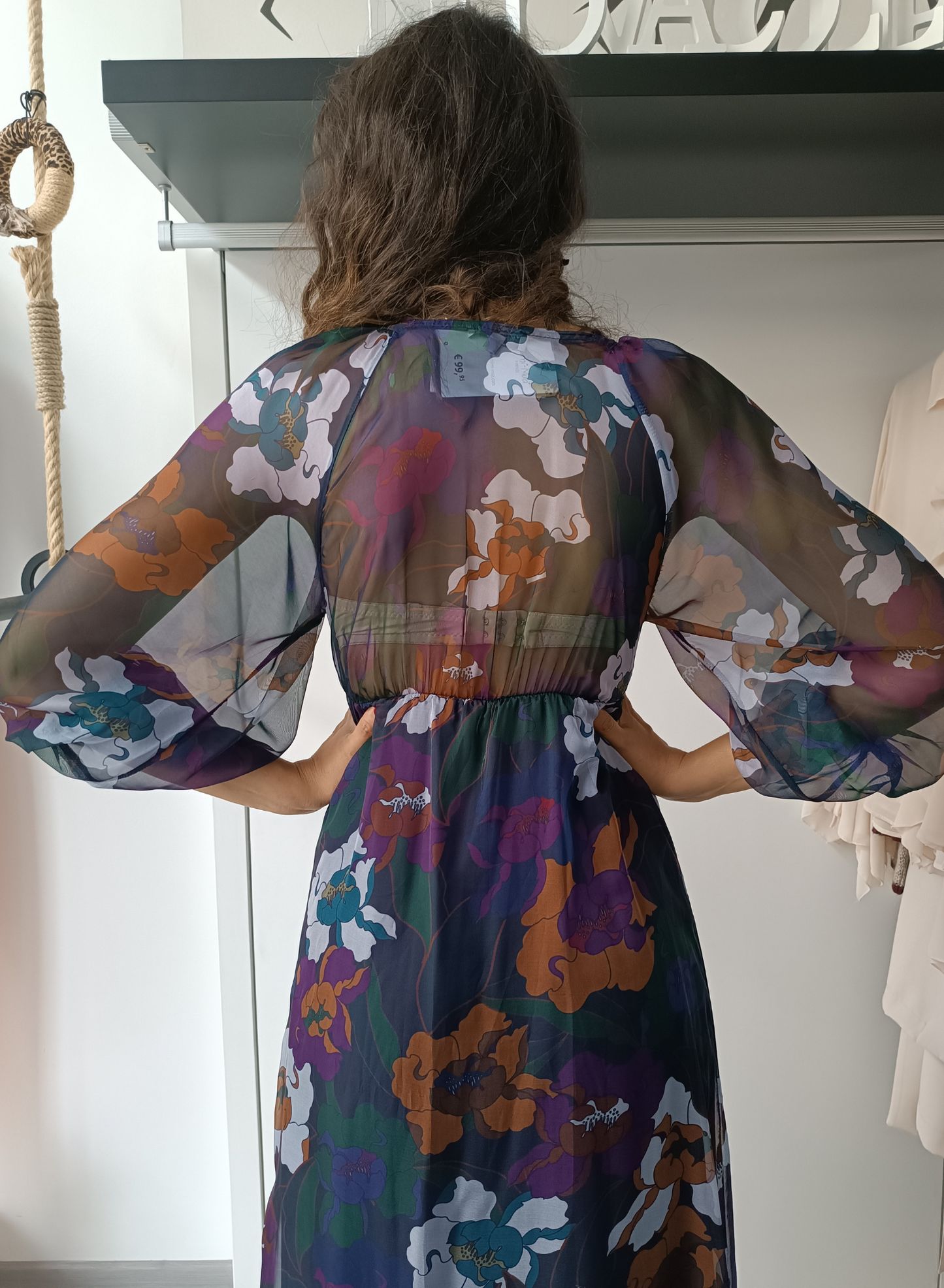 Abito chiffon stampa macro fiori