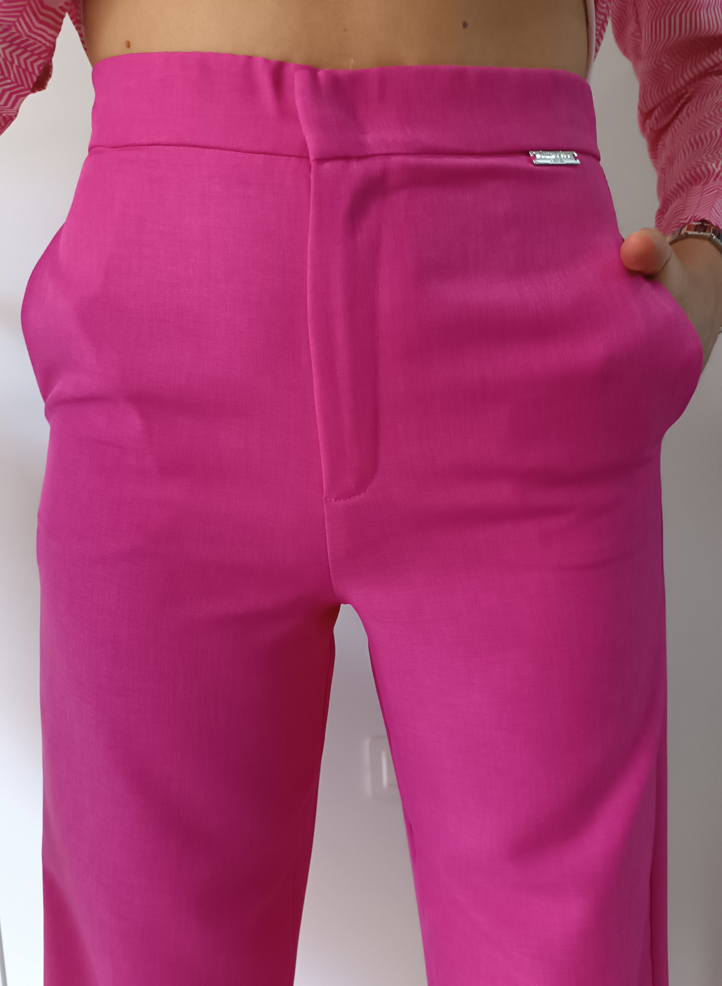 Pantaloni palazzo fucsia