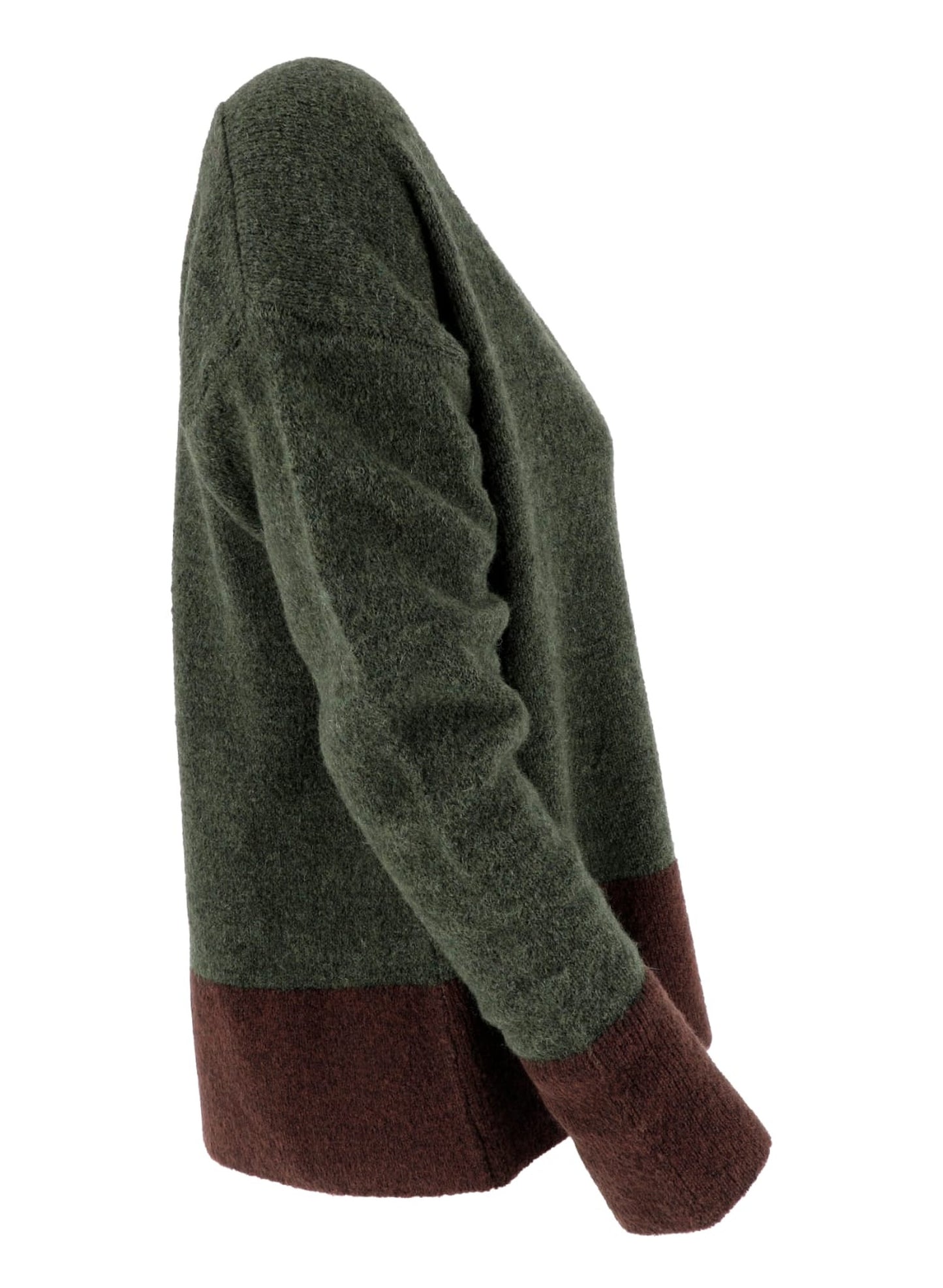 Cardigan tre colori con bottoni