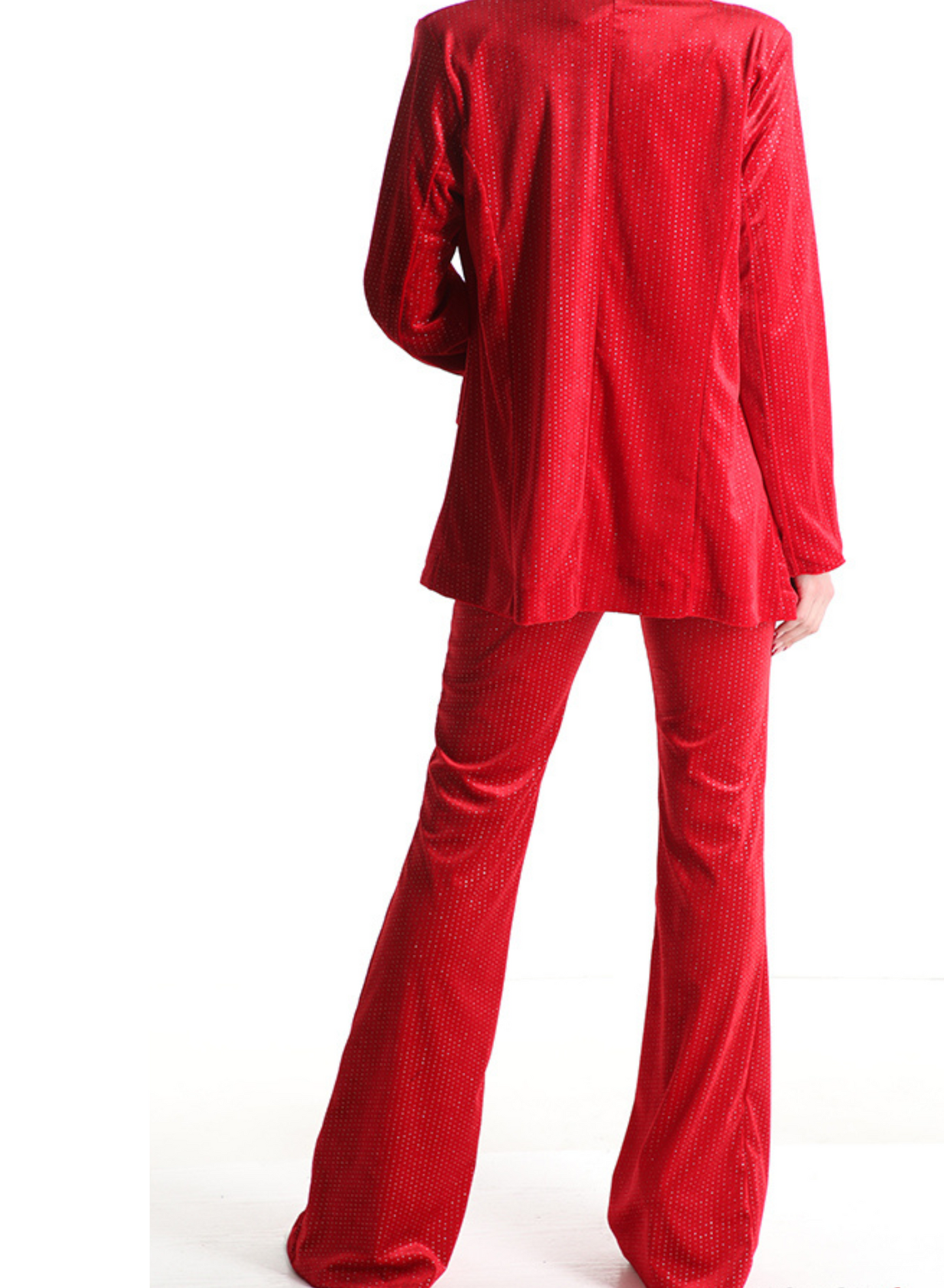 Tailleur tre pezzi in velluto rosso