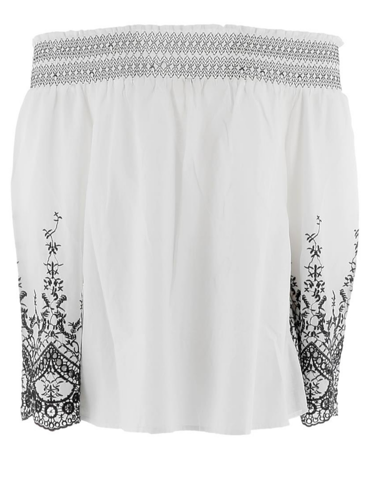 Blusa bianca con passamaneria nera