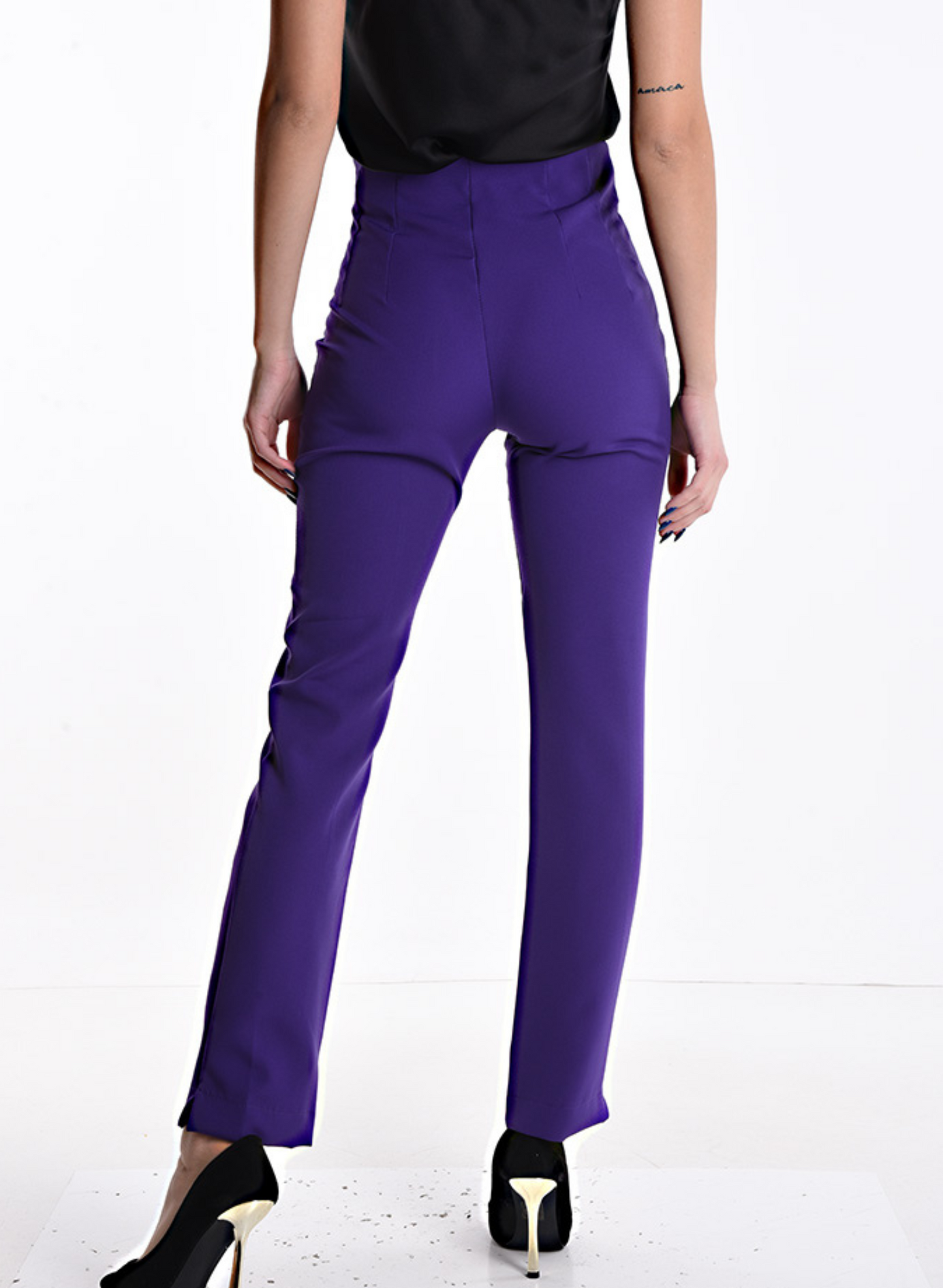 Pantaloni slim fit viola