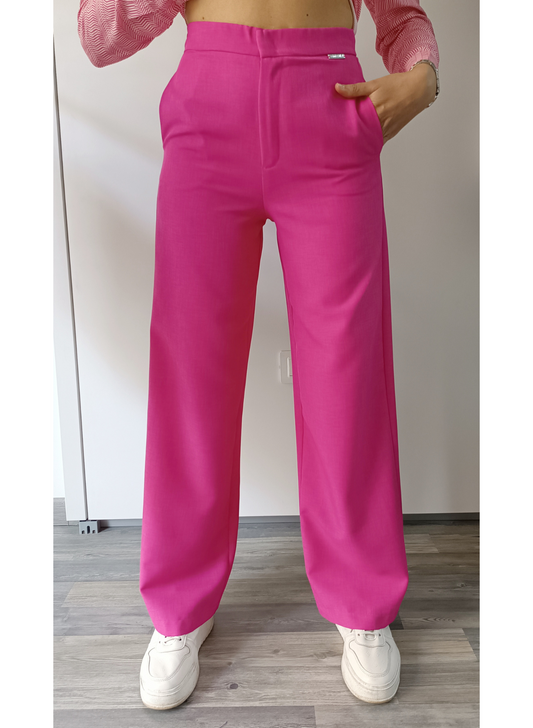 Pantaloni palazzo fucsia