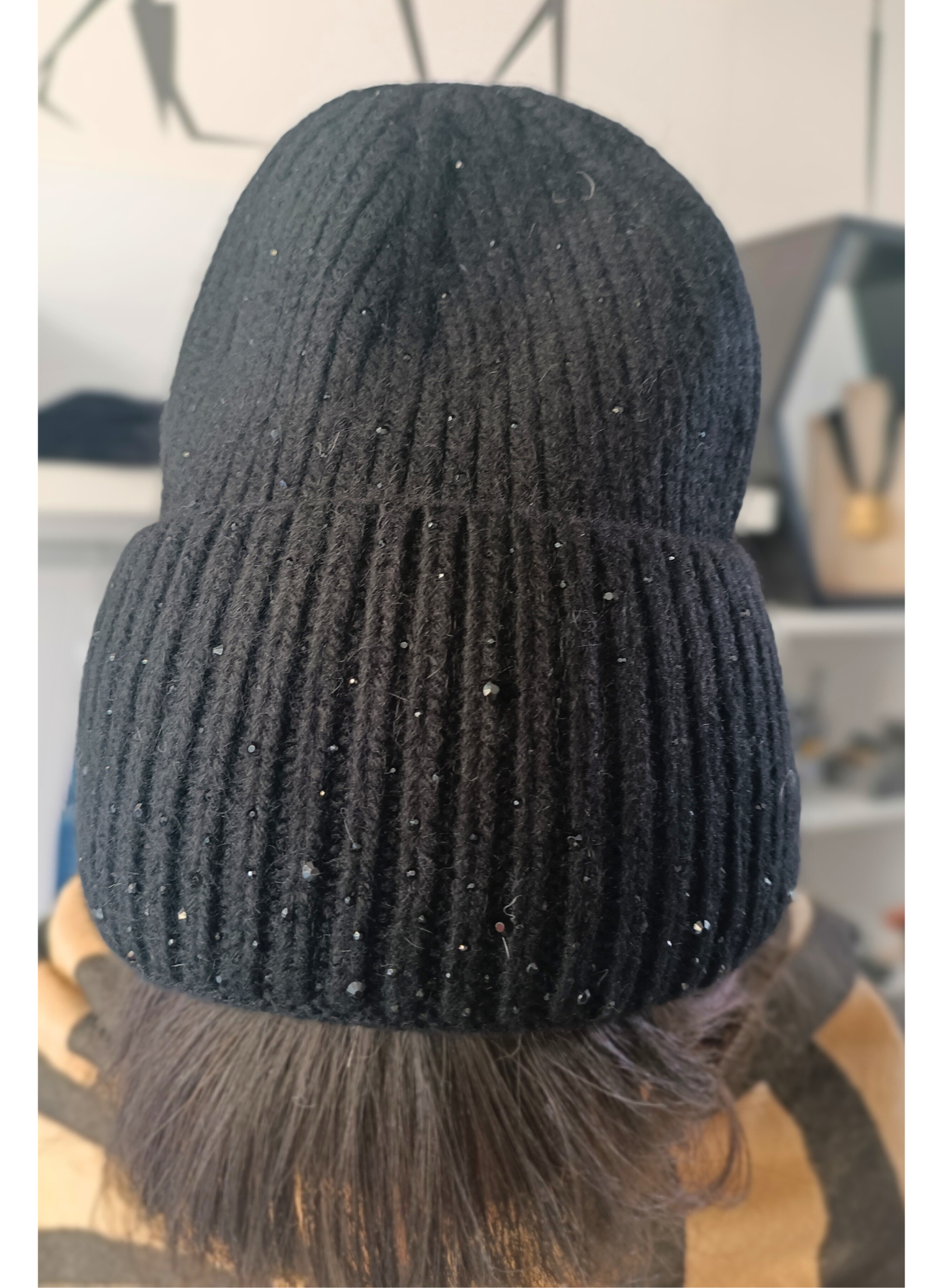 Cappello Strass Nero