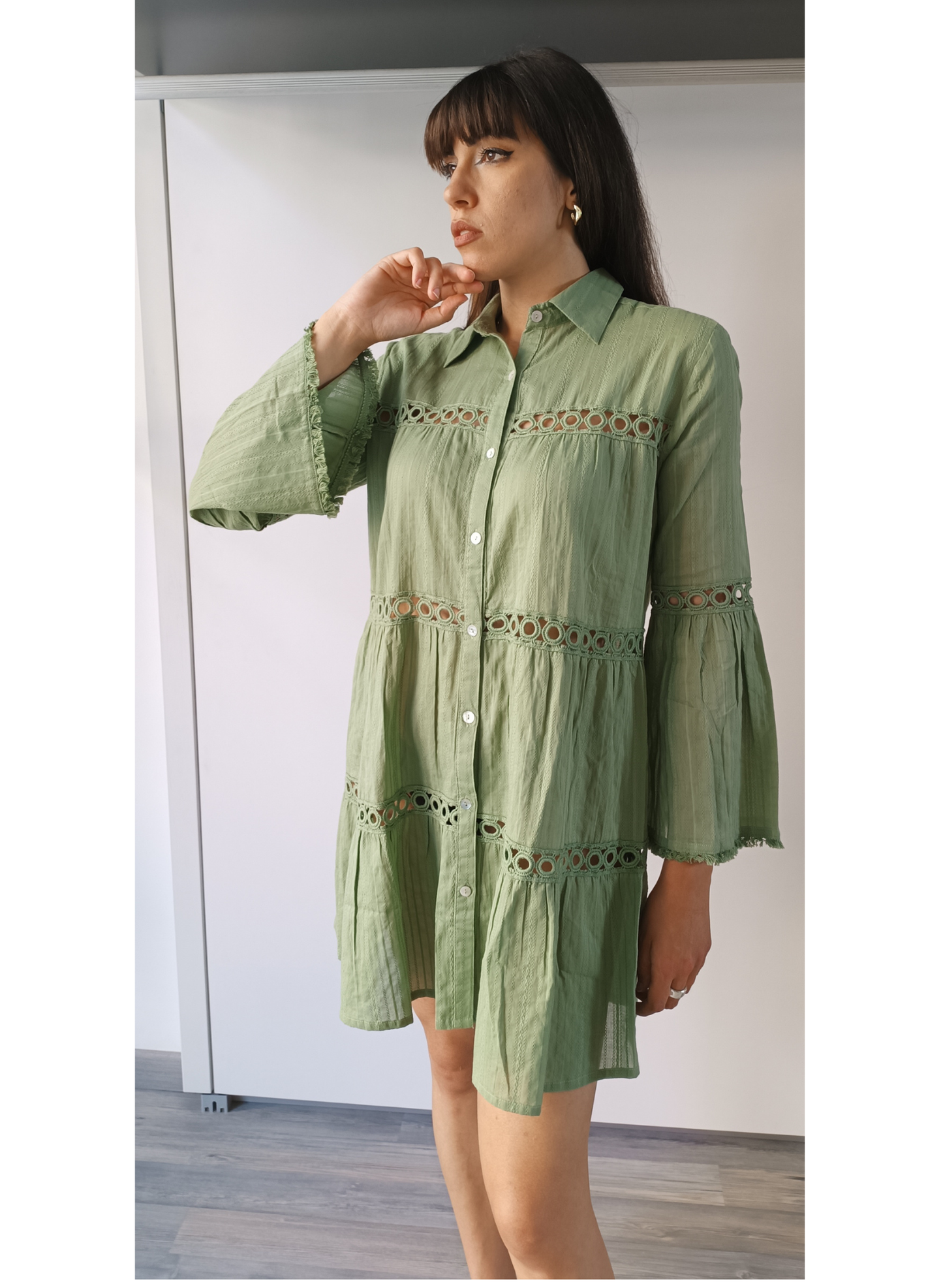 Abito camicia verde militare