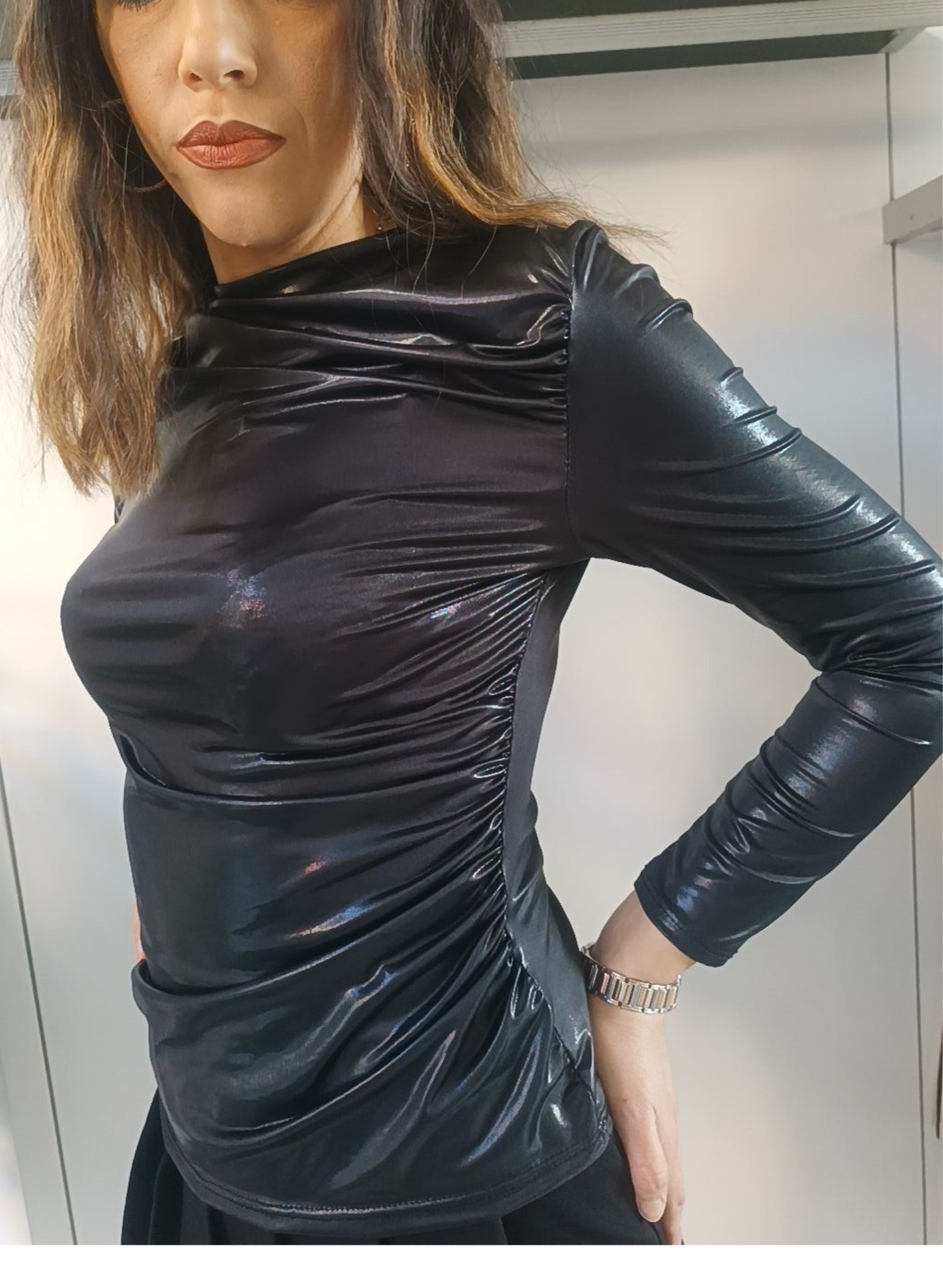 Maglia effetto vinile