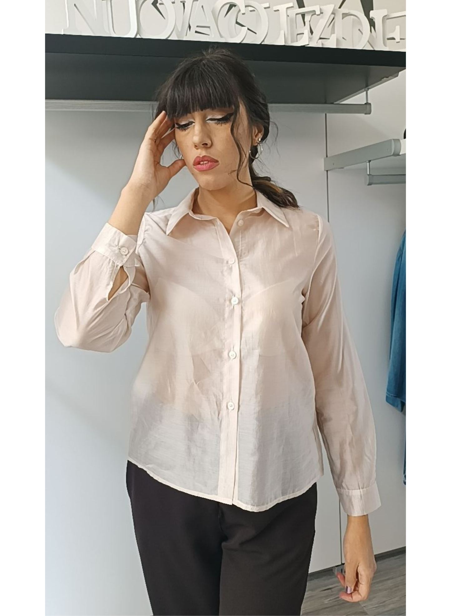 Camicia beige rosato