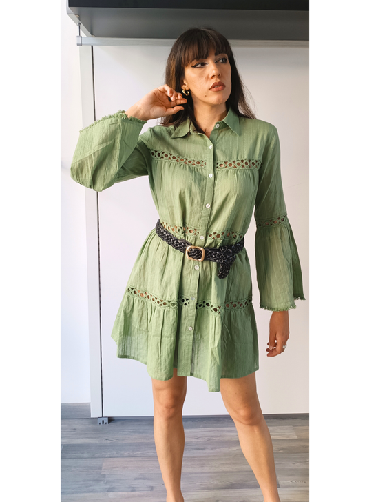 Abito camicia verde militare