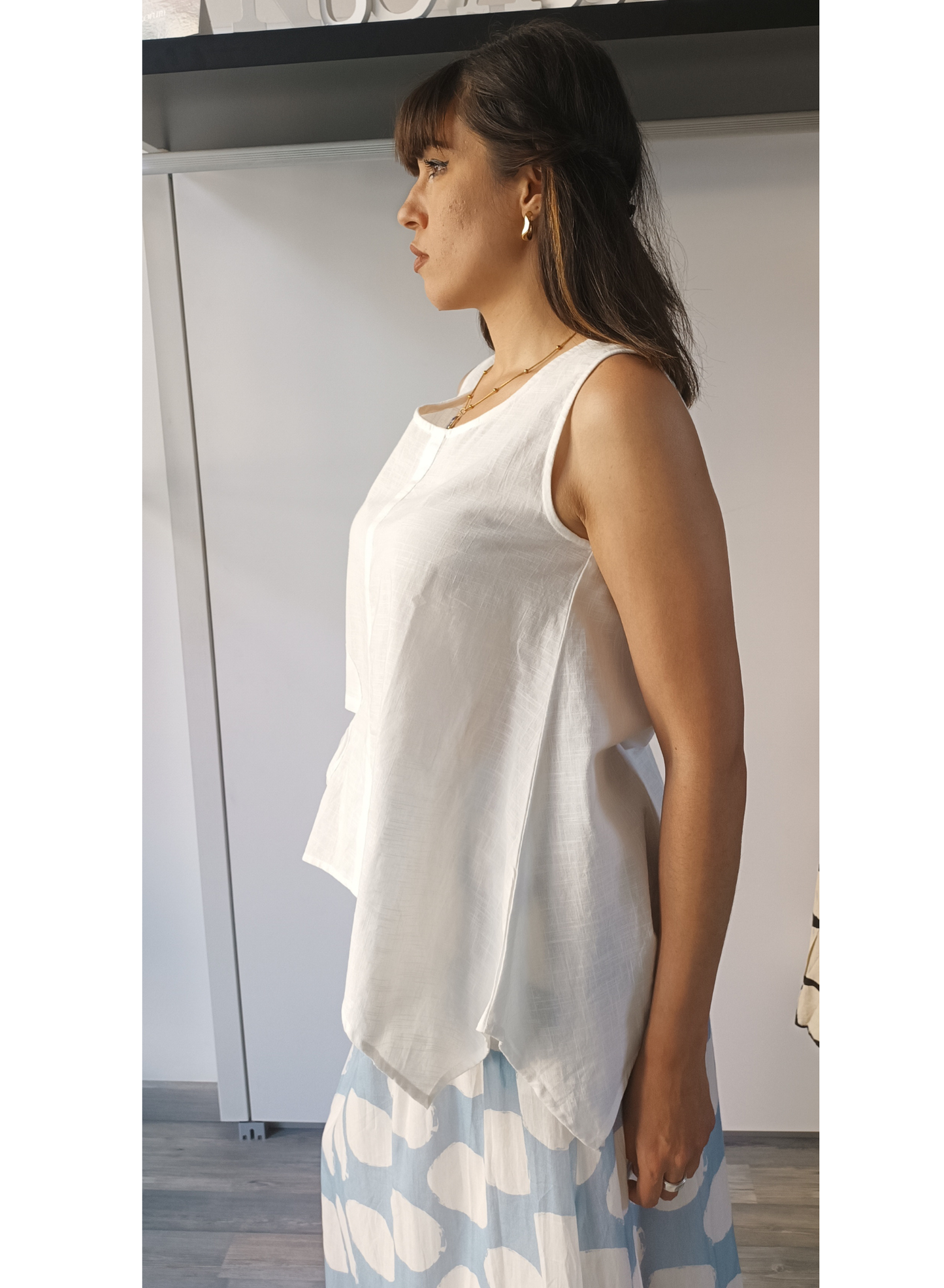 Top asimmetrico bianco