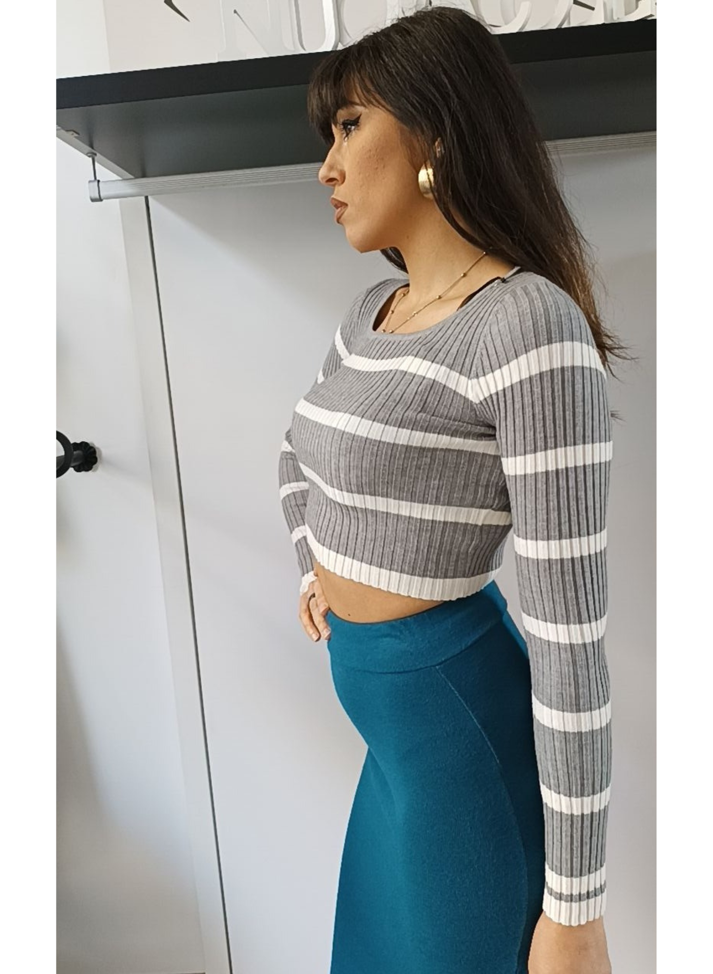 Maglia Crop righe