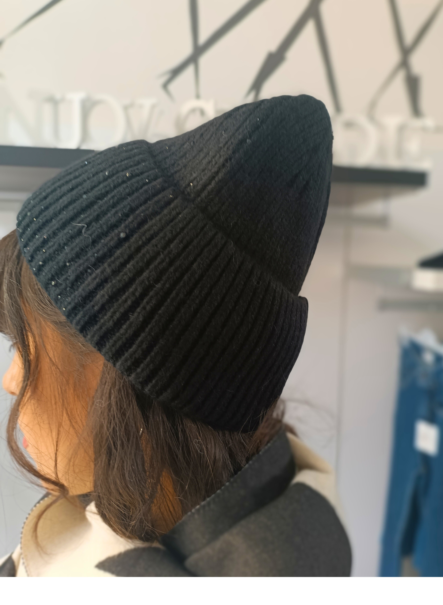 Cappello Strass Nero