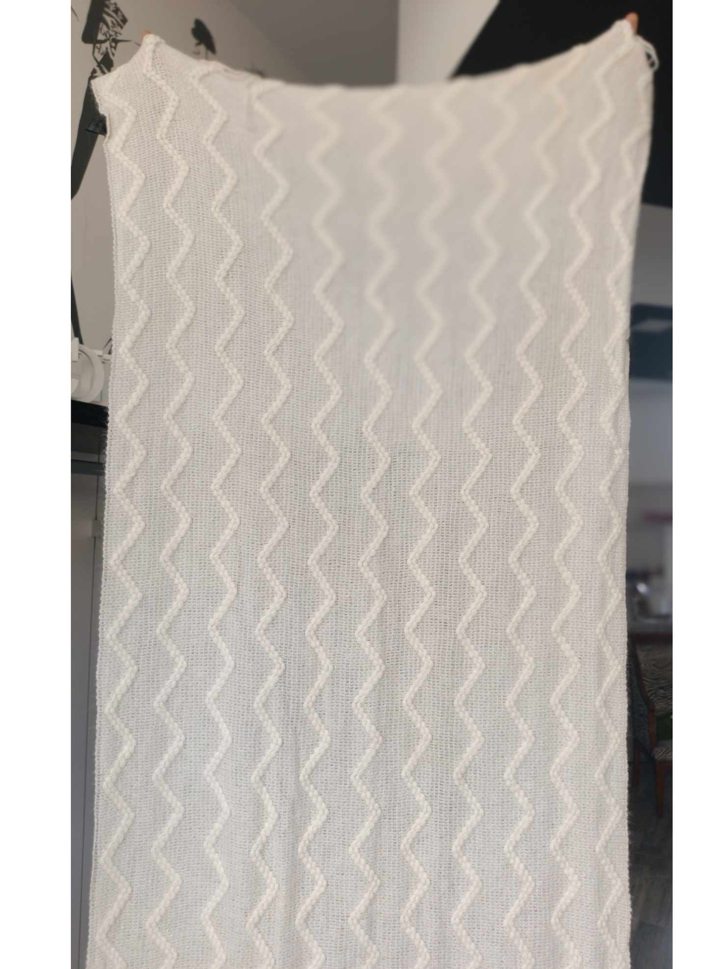 Sciarpa bianca frange