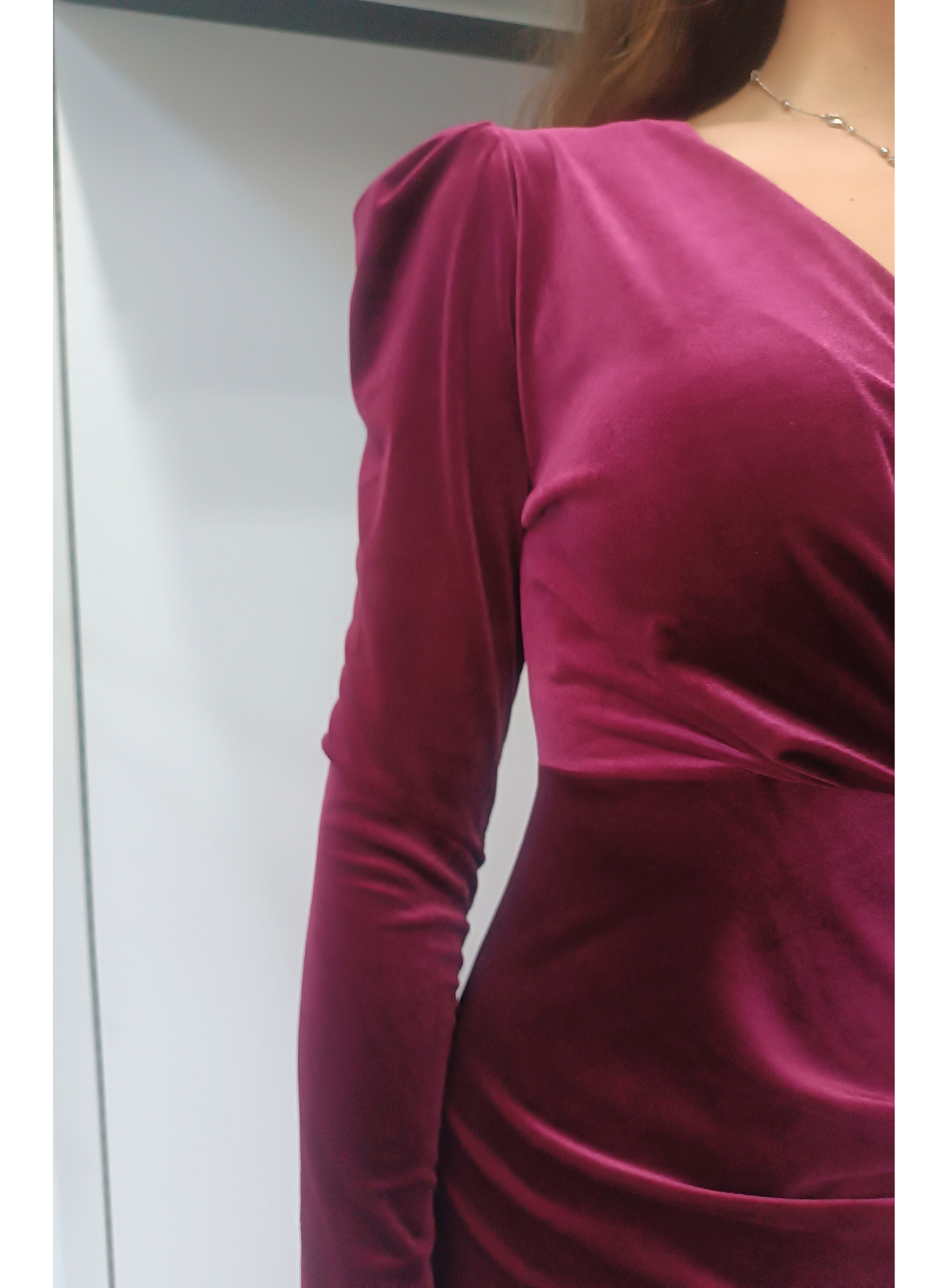 Abito corto velluto bordeaux