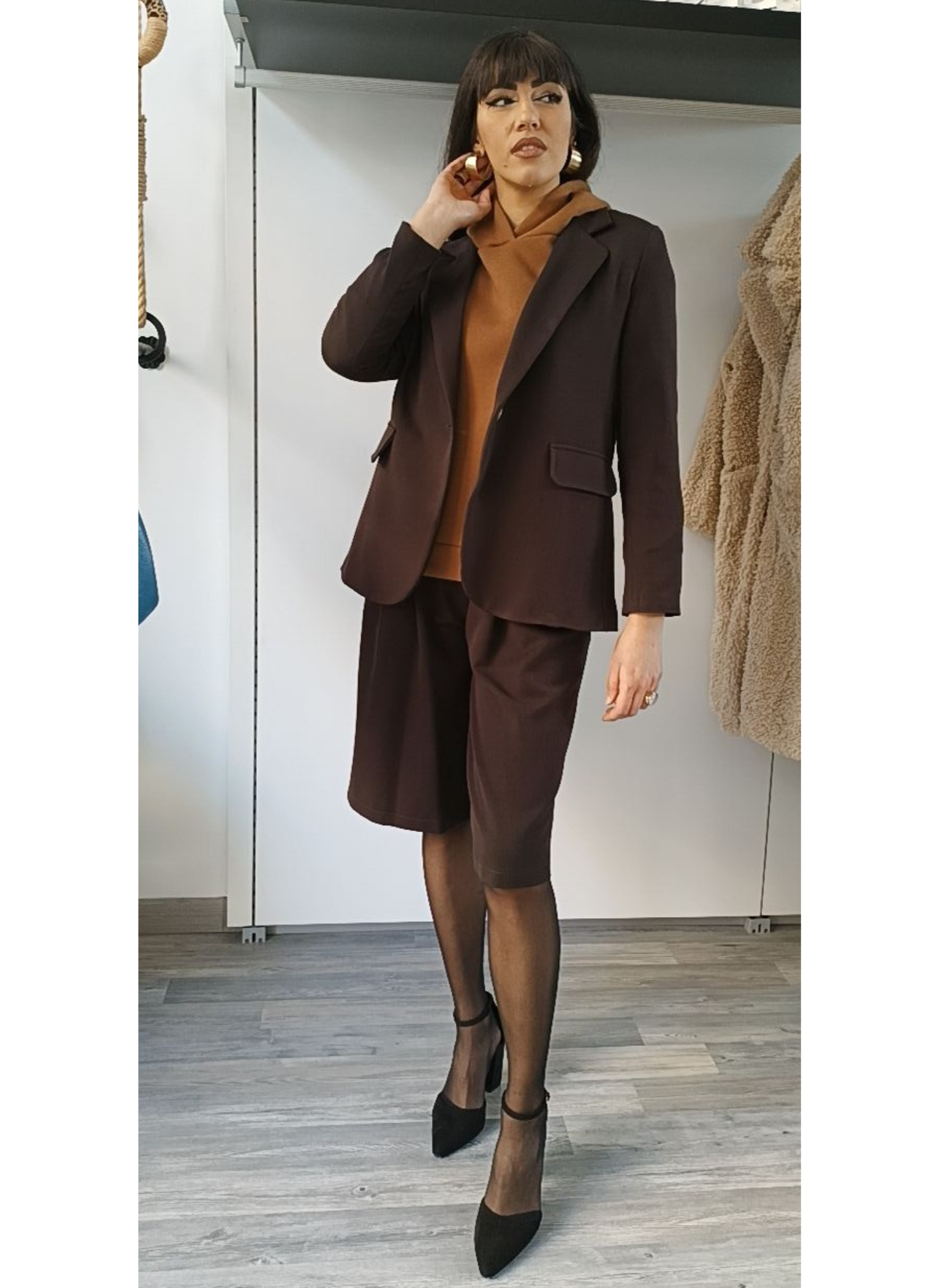 Giacca monopetto testa di moro