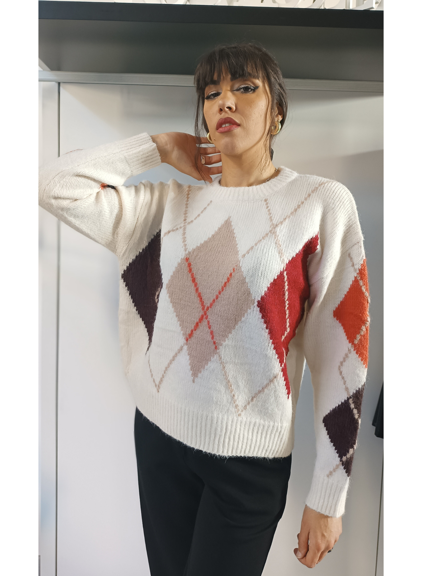 Pullover Rombi Panna