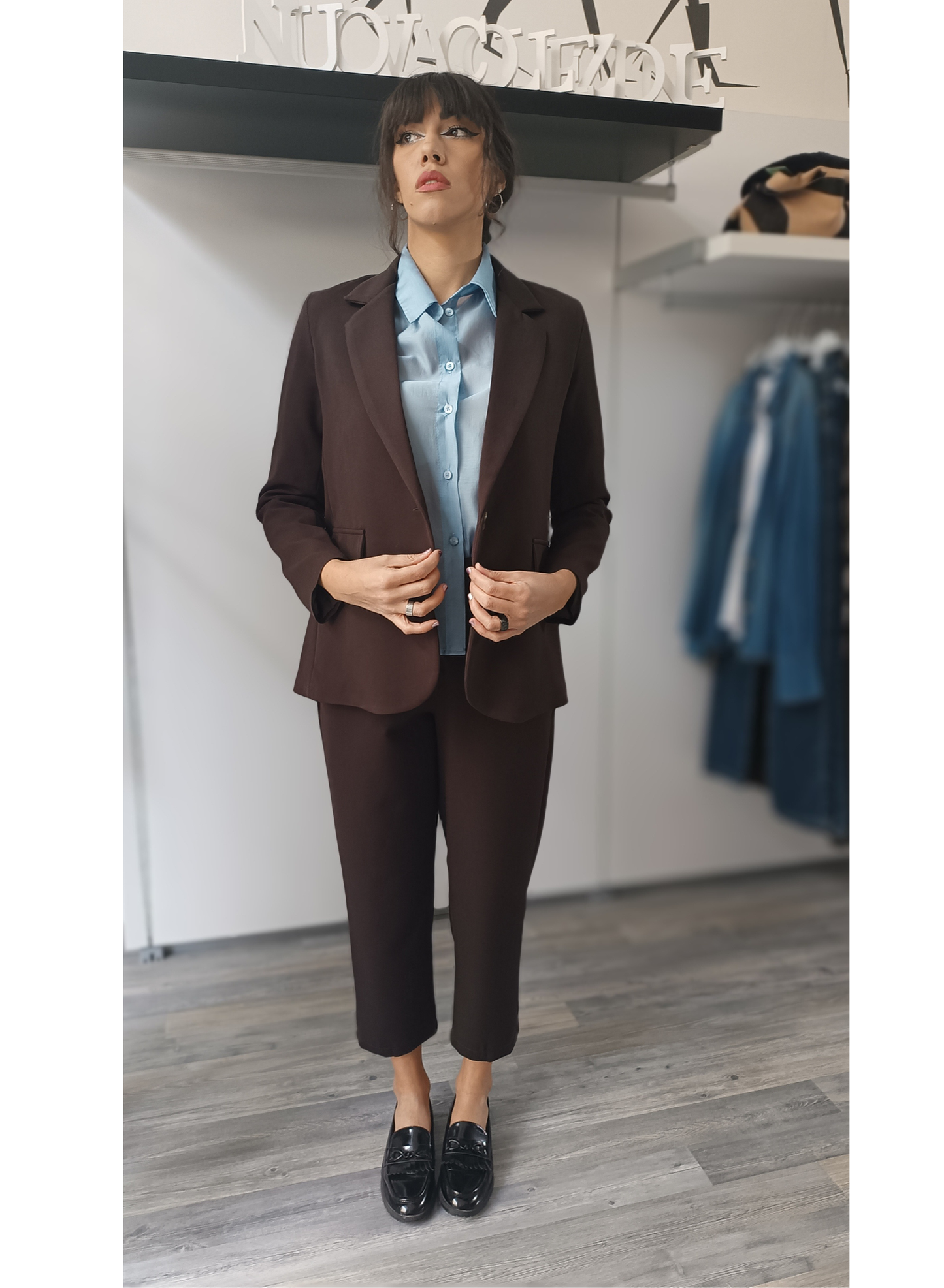 Giacca monopetto testa di moro