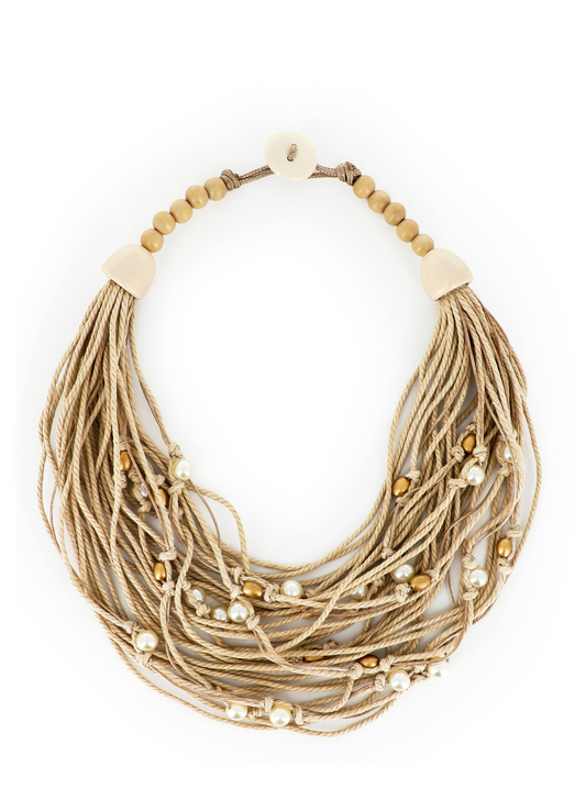 Collana in corda beige