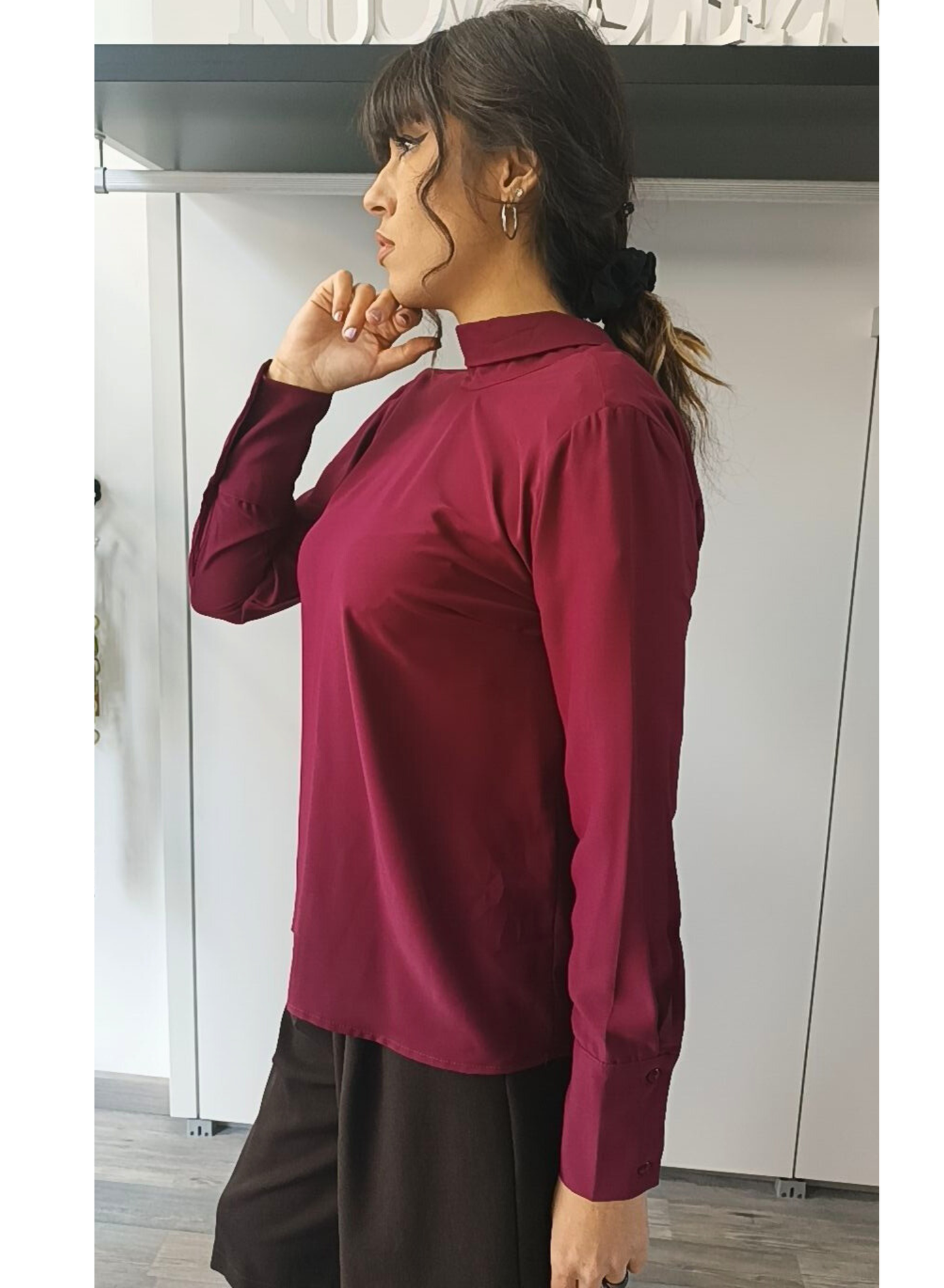 Blusa collo fiocco retro
