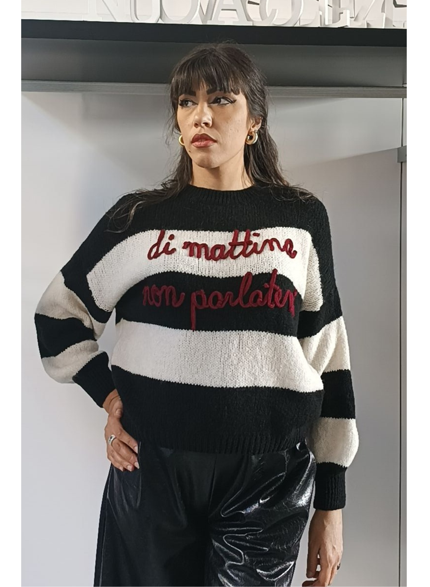 Pullover scritta " Di mattina non parlatemi"