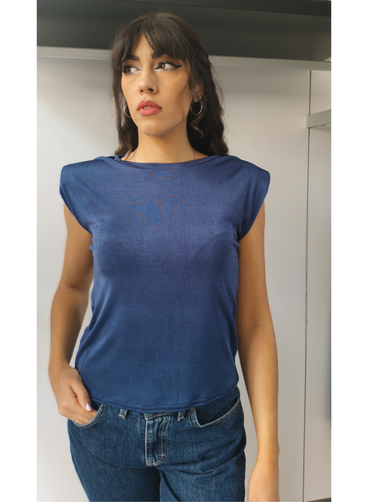 Top Smanicato con spalline