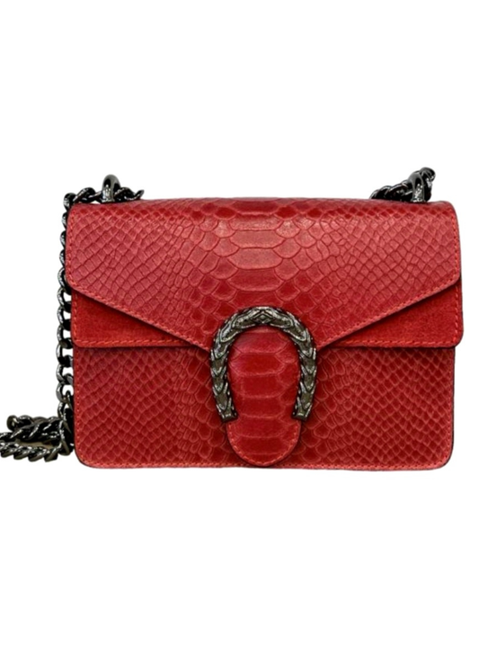 Borsa rossa in vera pelle