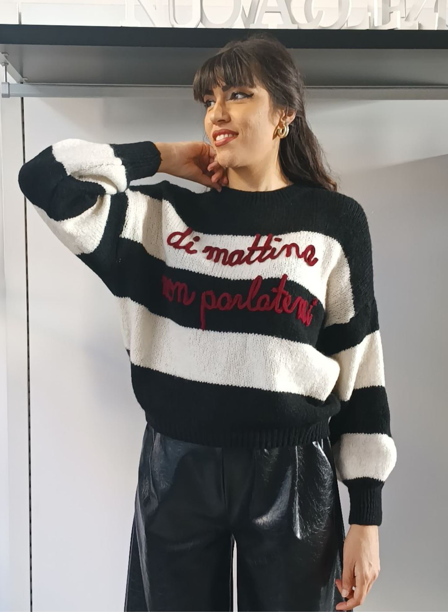 Pullover scritta " Di mattina non parlatemi"