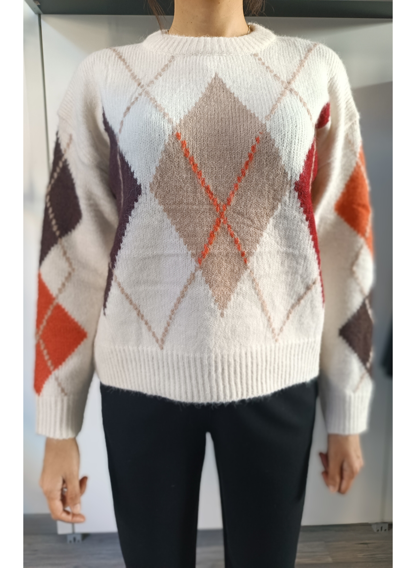 Pullover Rombi Panna